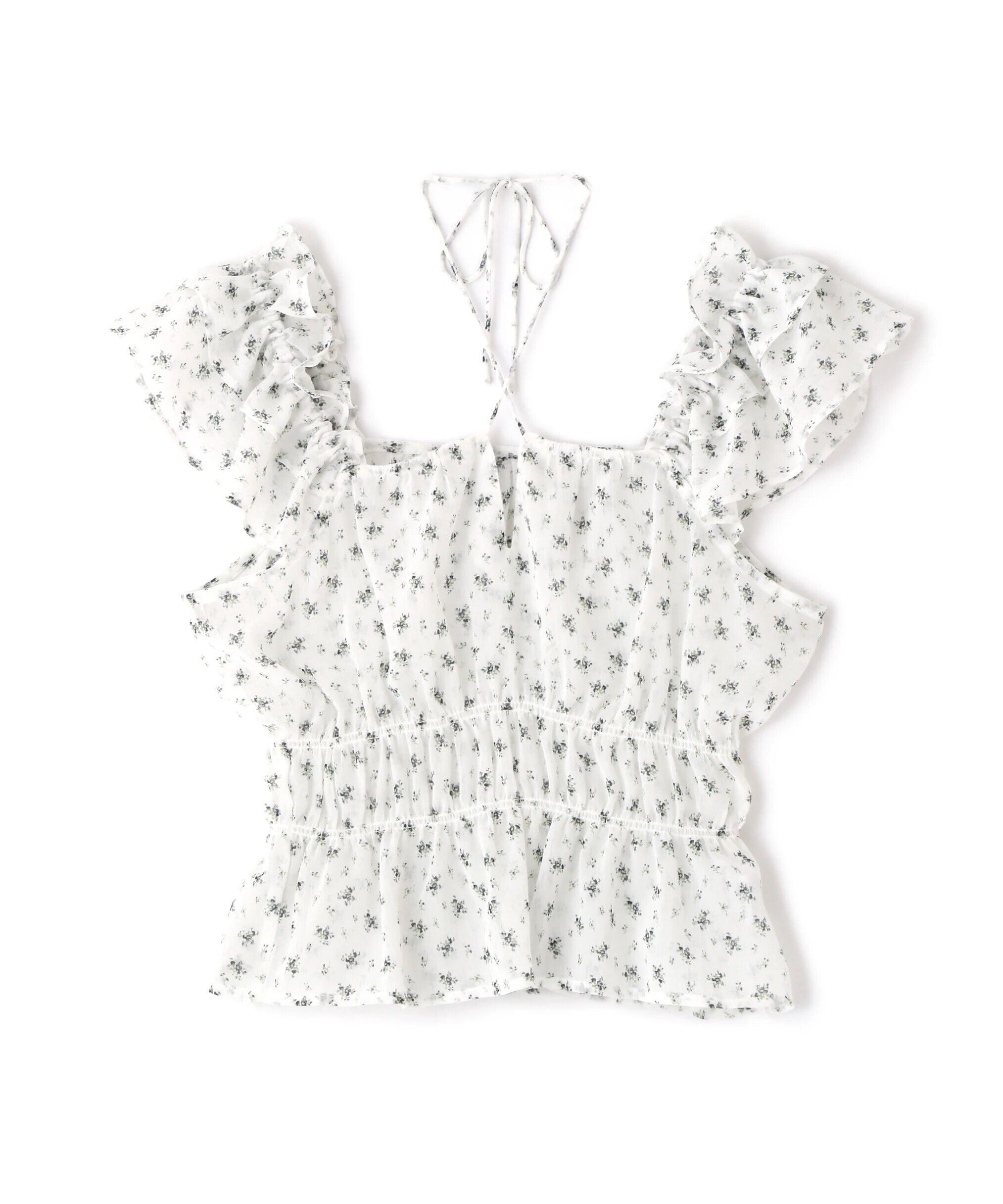  「前後2way肩フリルシャーリングペプラムブラウス」|シャツ・ブラウス|