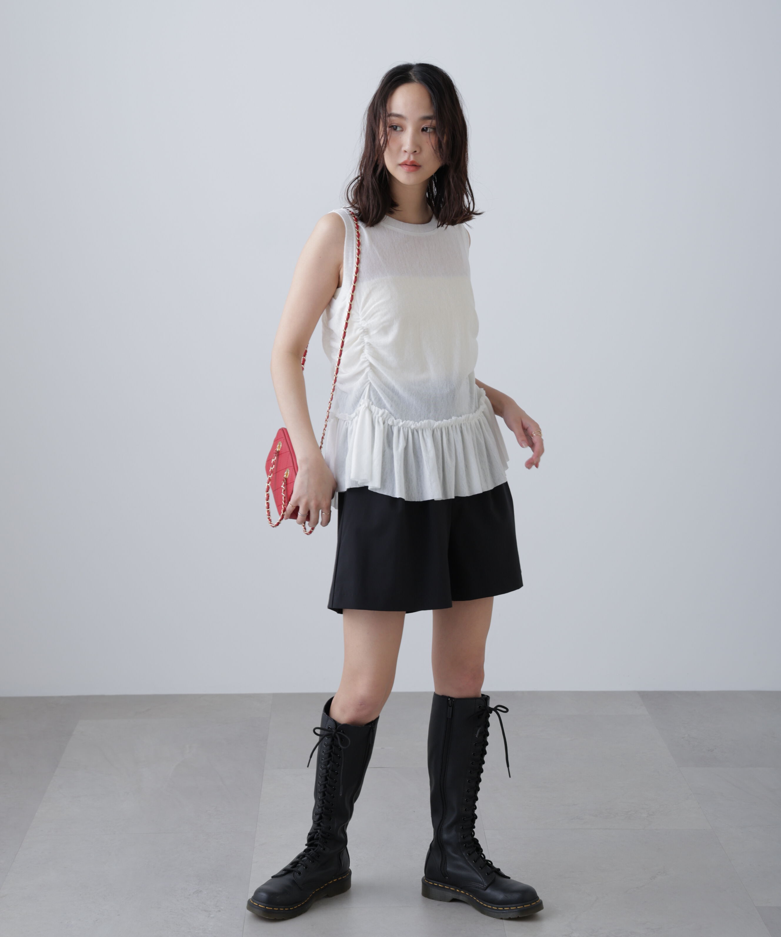  「シアーフリルタンクトップ」|Tシャツ・カットソー|