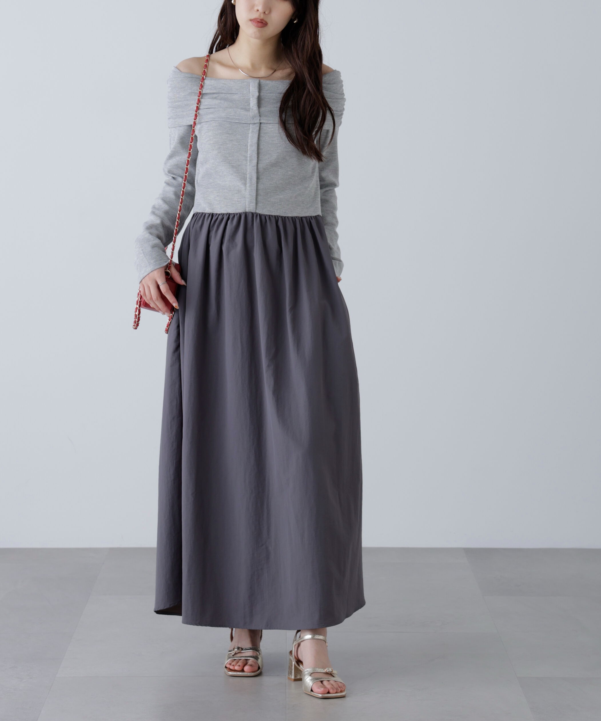  「オフショルドッキングワンピース」|ワンピース|