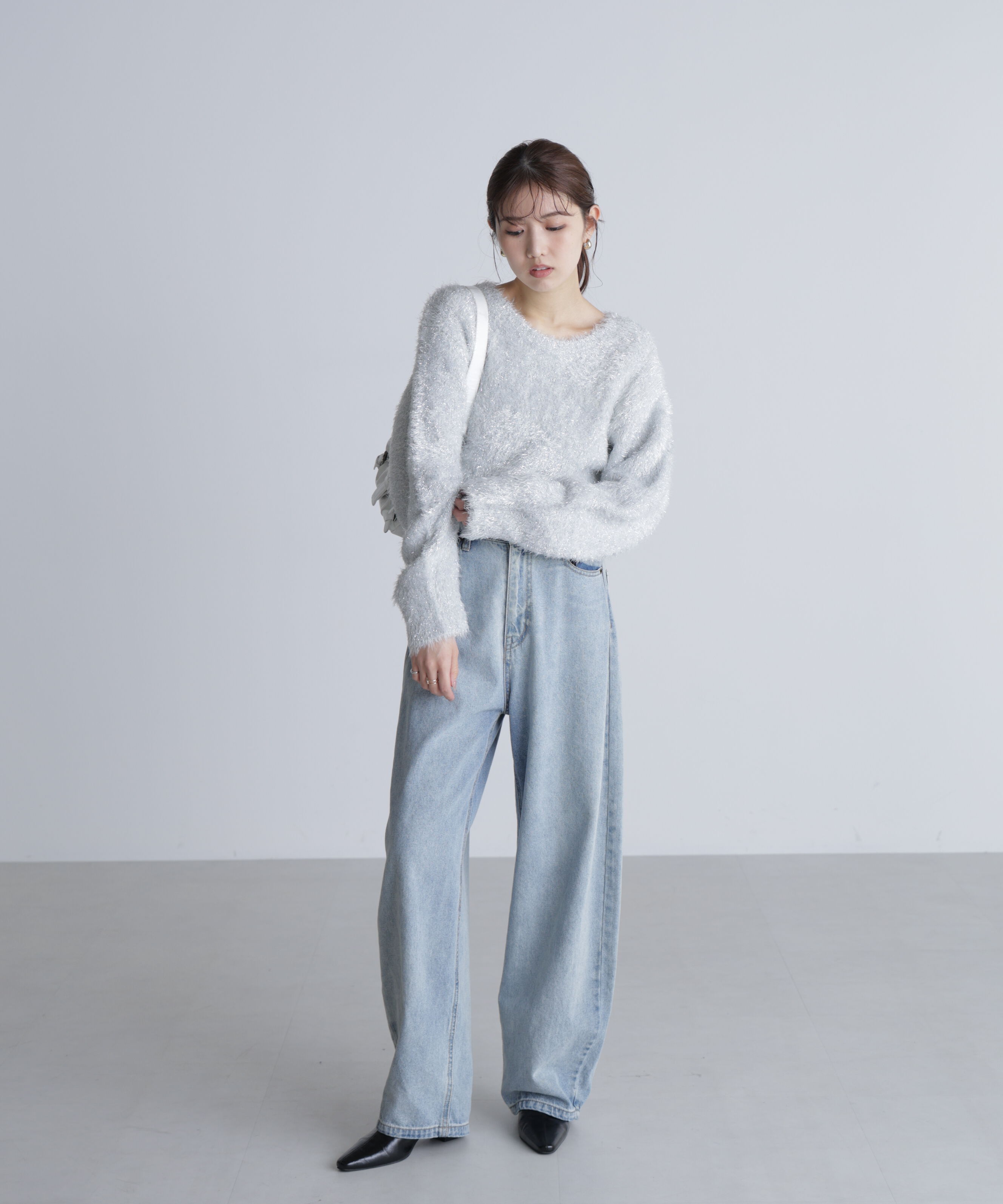  「ラメフェザープルオーバーニット」|ニット・セーター|