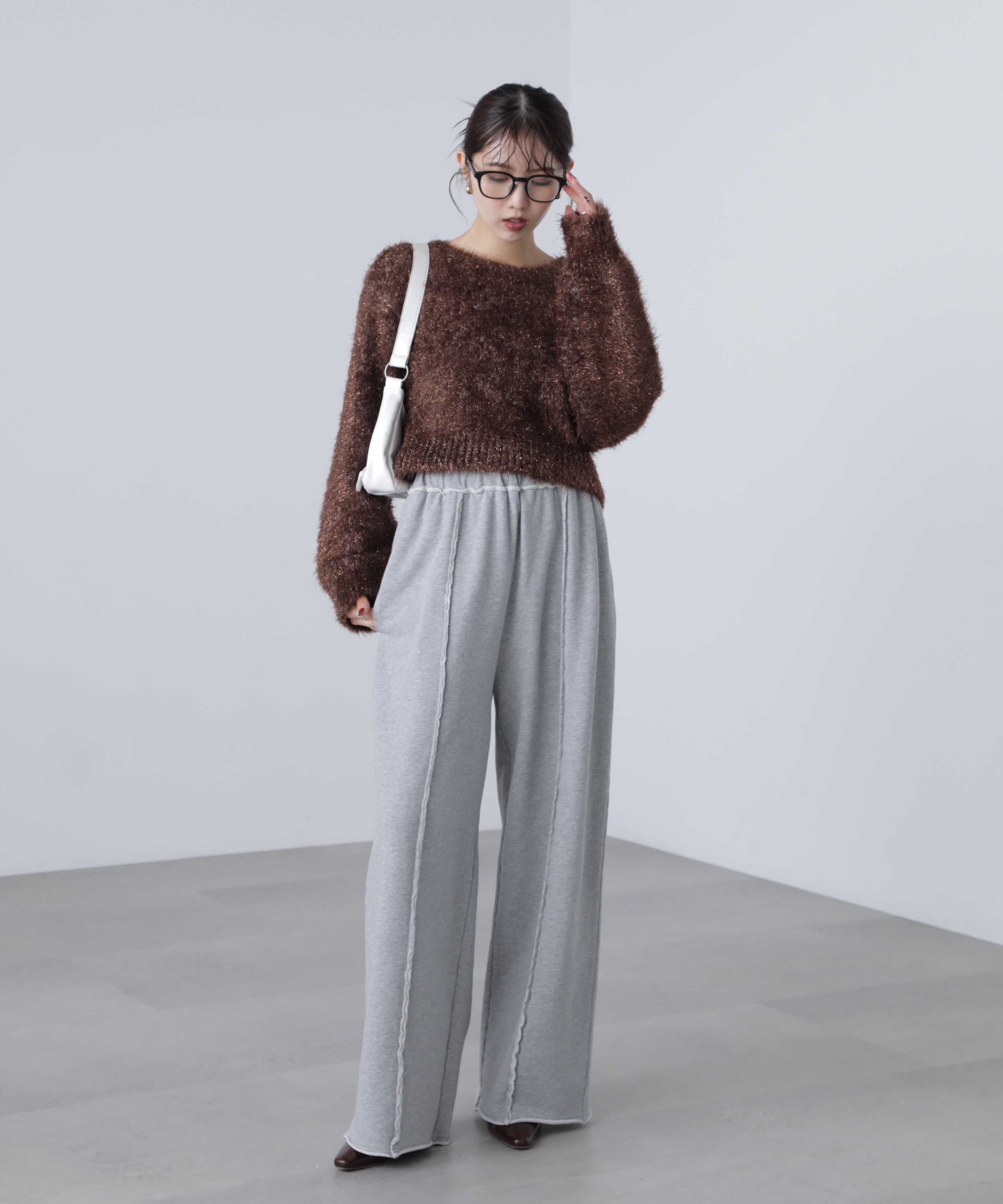  「ラメフェザープルオーバーニット」|ニット・セーター|