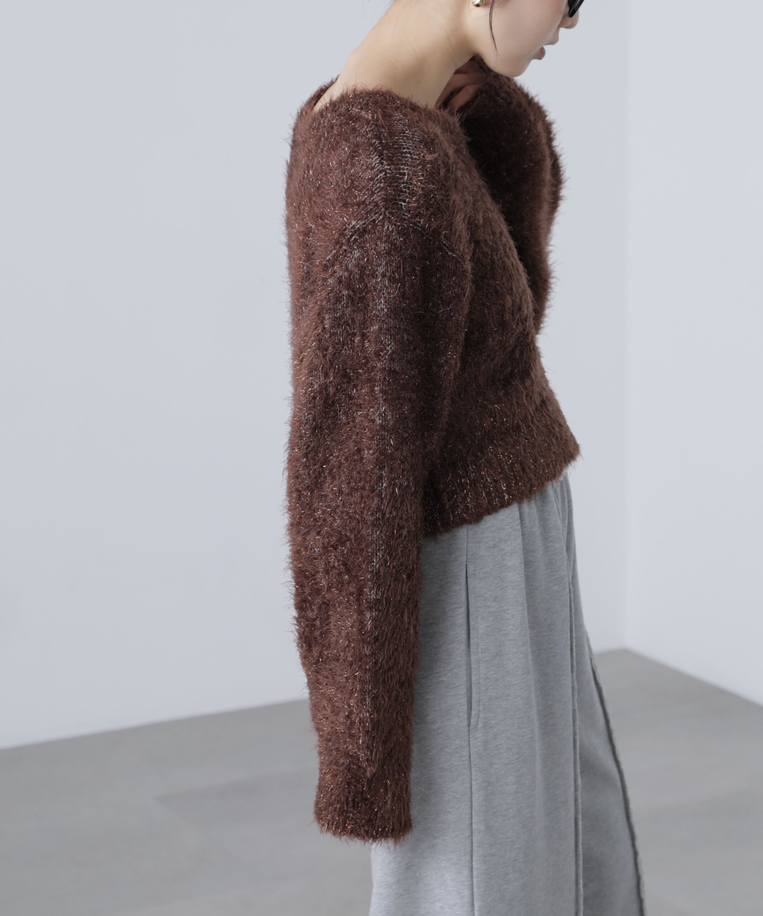  「ラメフェザープルオーバーニット」|ニット・セーター|