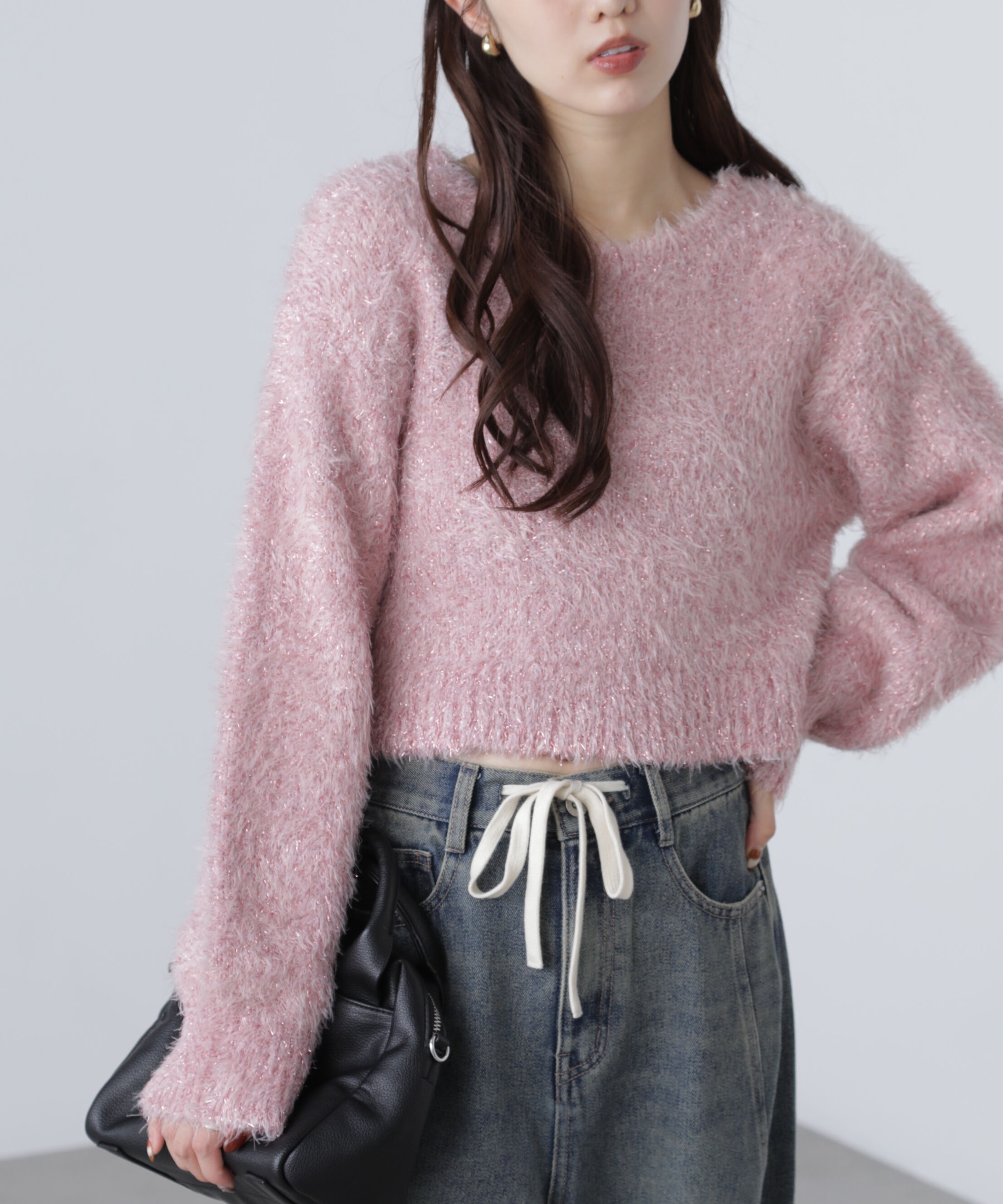  「ラメフェザープルオーバーニット」|ニット・セーター|