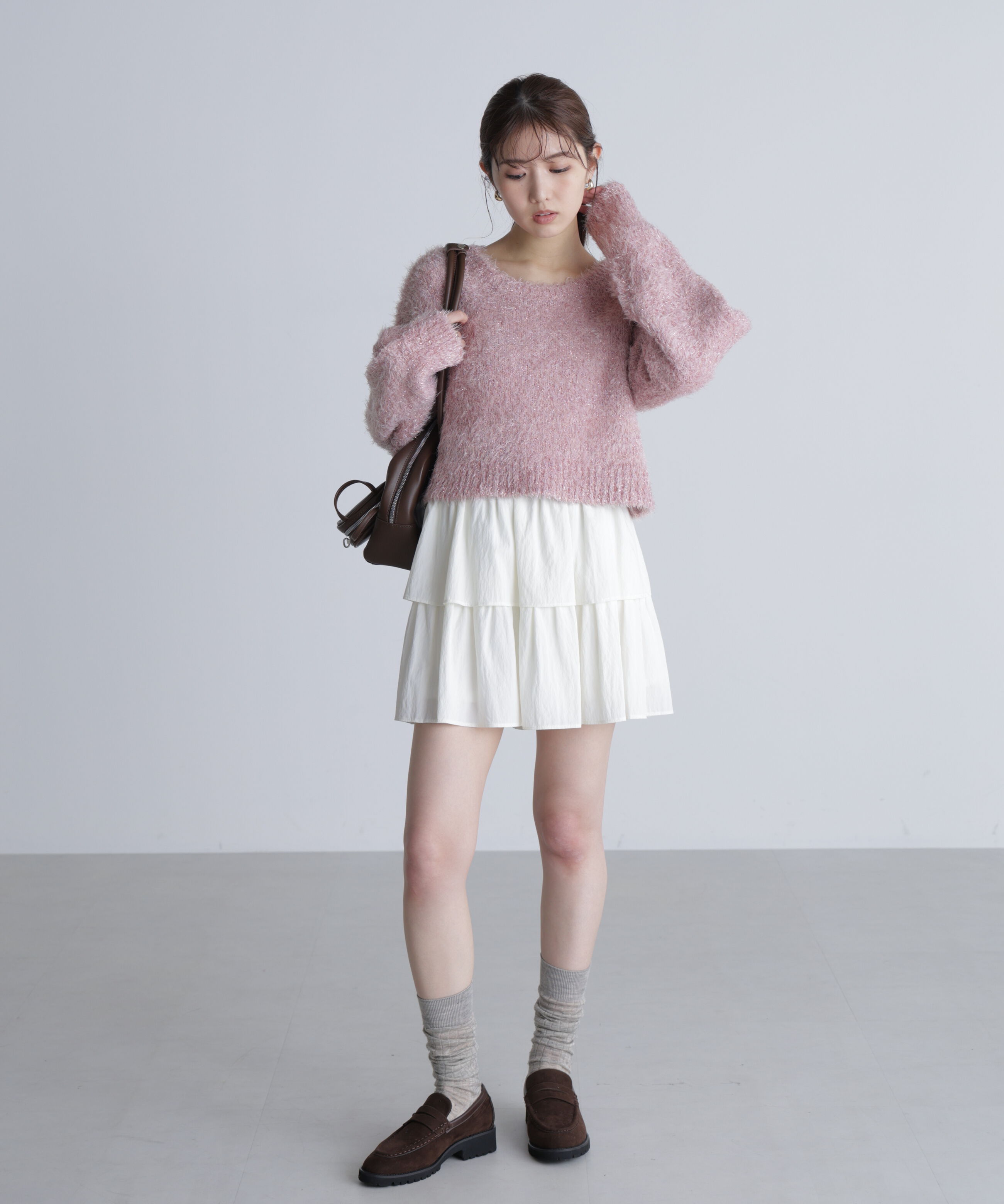  「ラメフェザープルオーバーニット」|ニット・セーター|