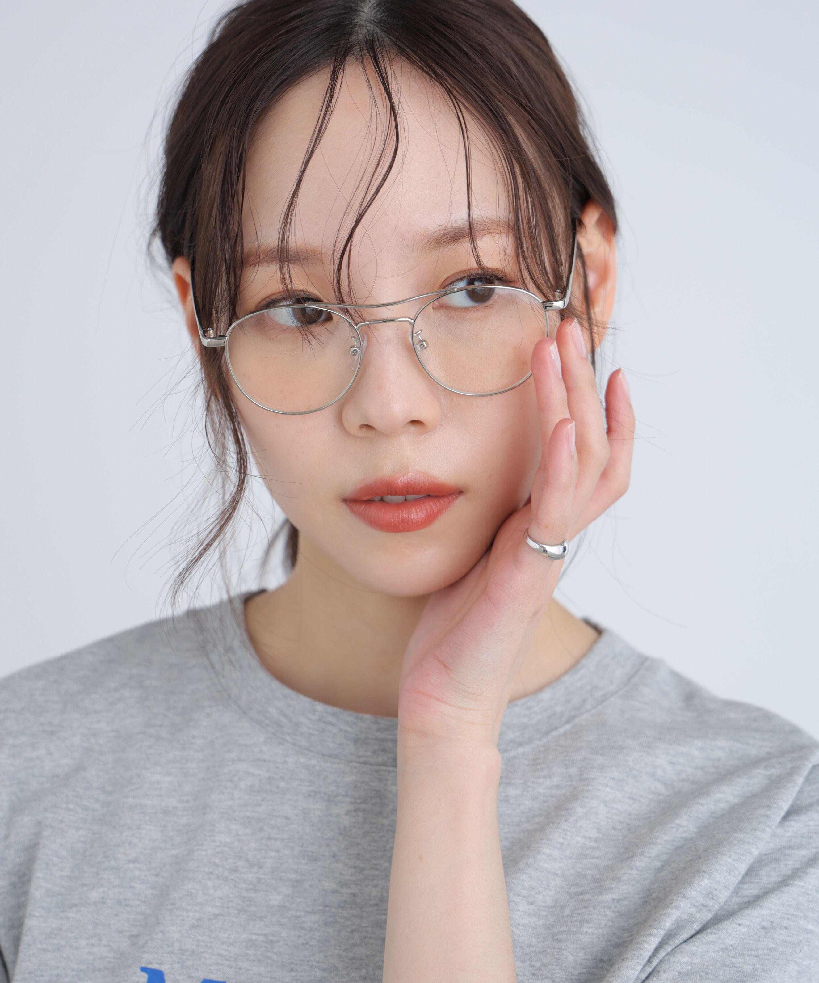  「ダブルブリッジサングラス＆メガネ」|ハンカチ|シルバーメガ