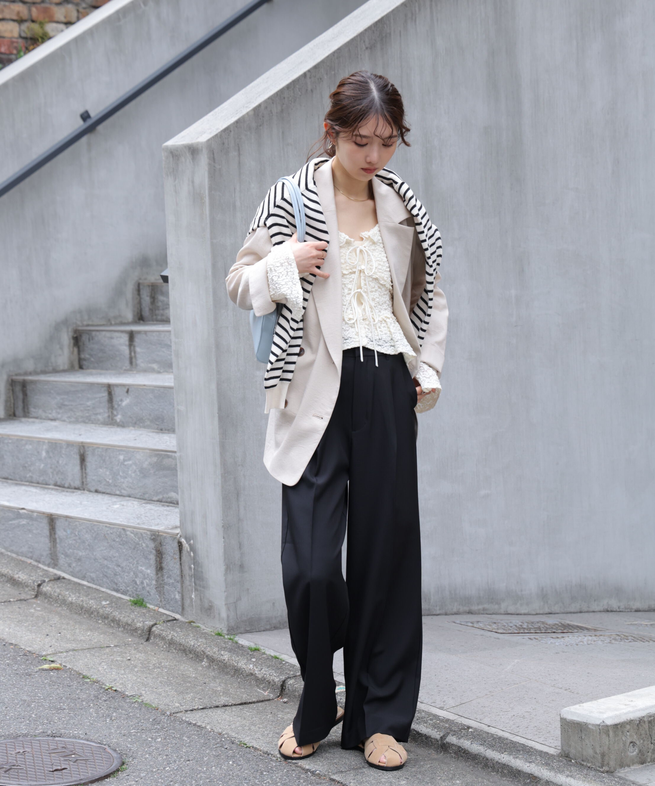  「ﾜﾝﾀｯｸﾜｲﾄﾞﾊﾟﾝﾂ[切らずに履ける身長別ｻｲｽﾞ/低身長/高身 」|その他|