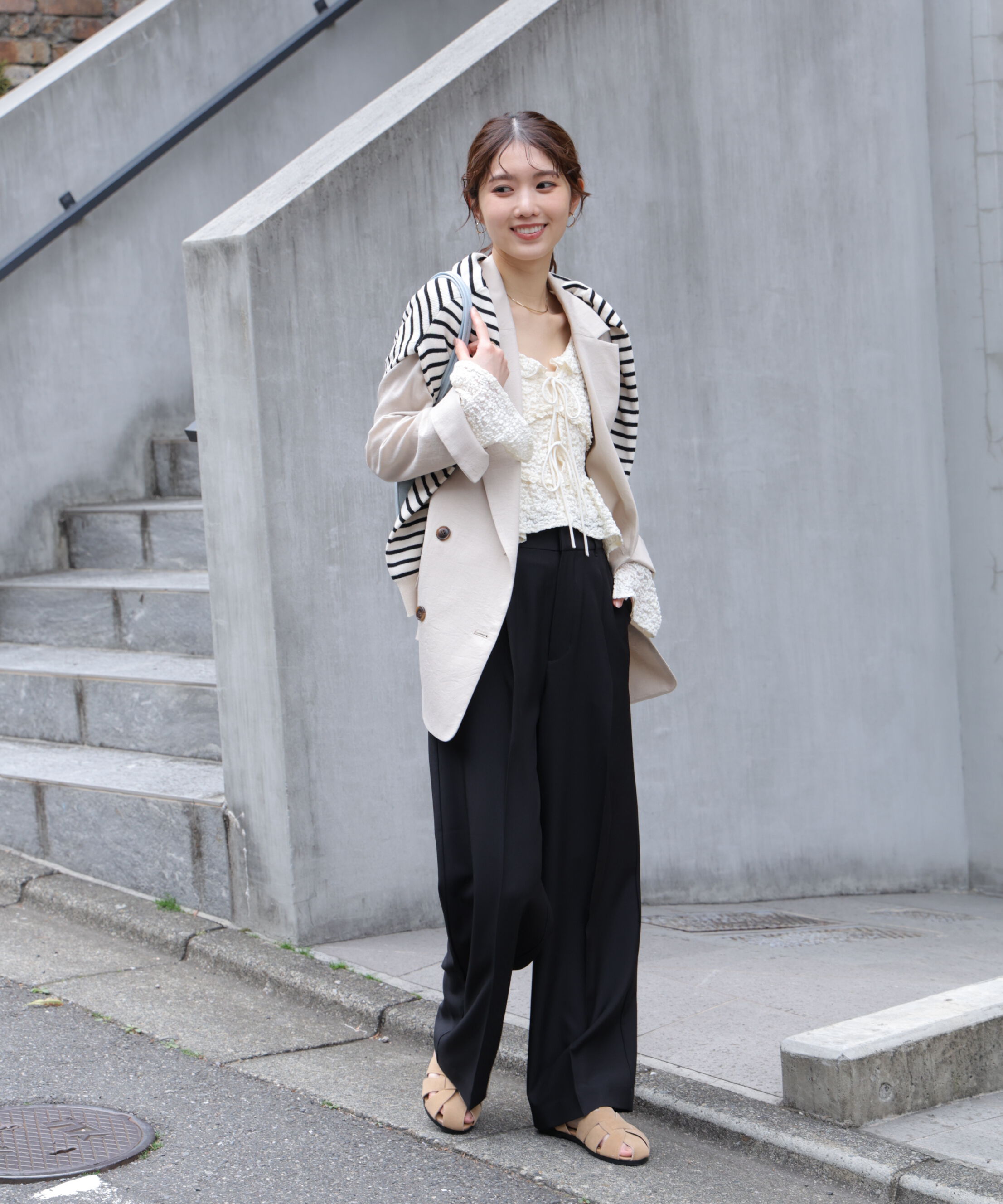  「ﾜﾝﾀｯｸﾜｲﾄﾞﾊﾟﾝﾂ[切らずに履ける身長別ｻｲｽﾞ/低身長/高身 」|その他|