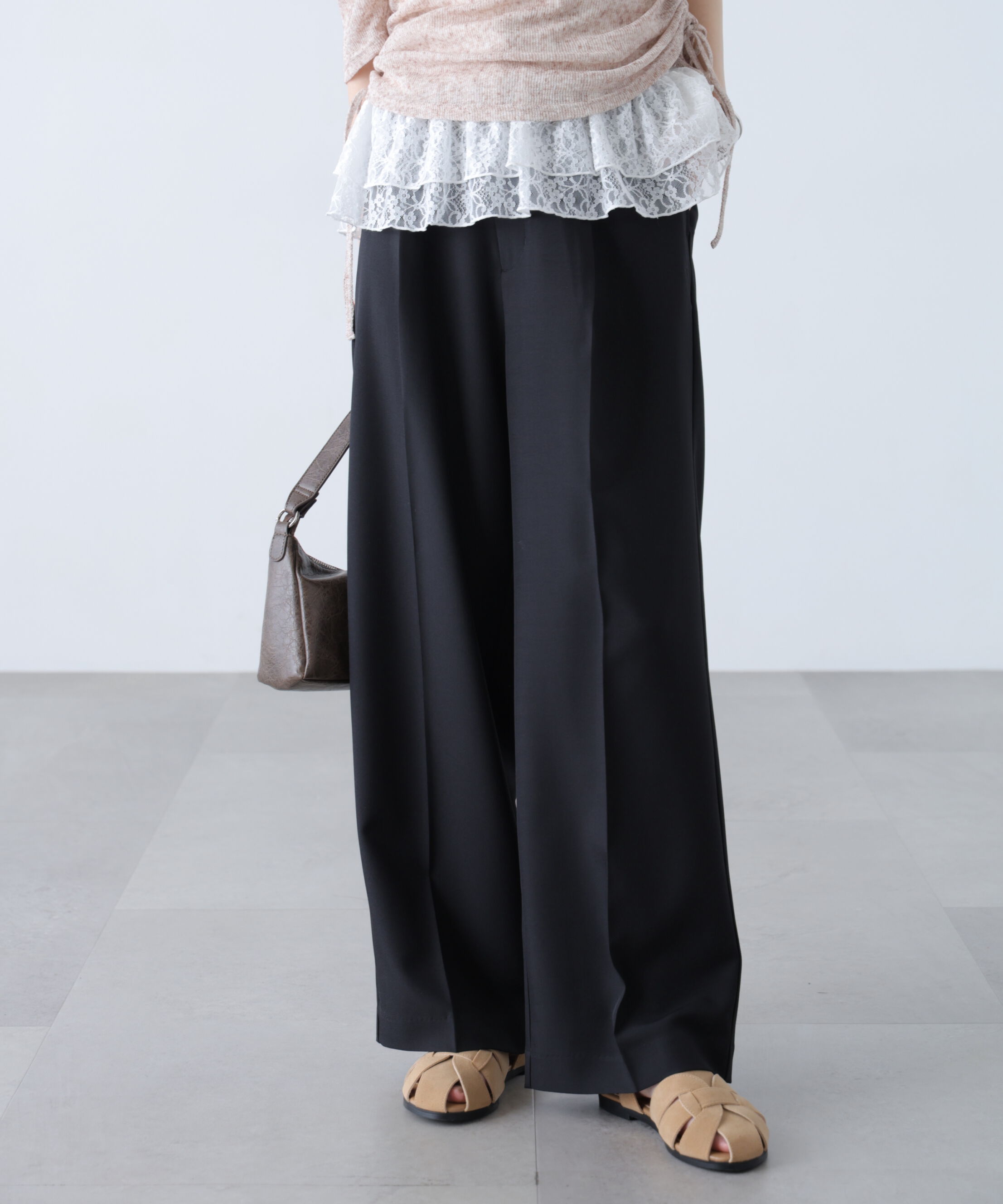  「ﾜﾝﾀｯｸﾜｲﾄﾞﾊﾟﾝﾂ[切らずに履ける身長別ｻｲｽﾞ/低身長/高身 」|その他|