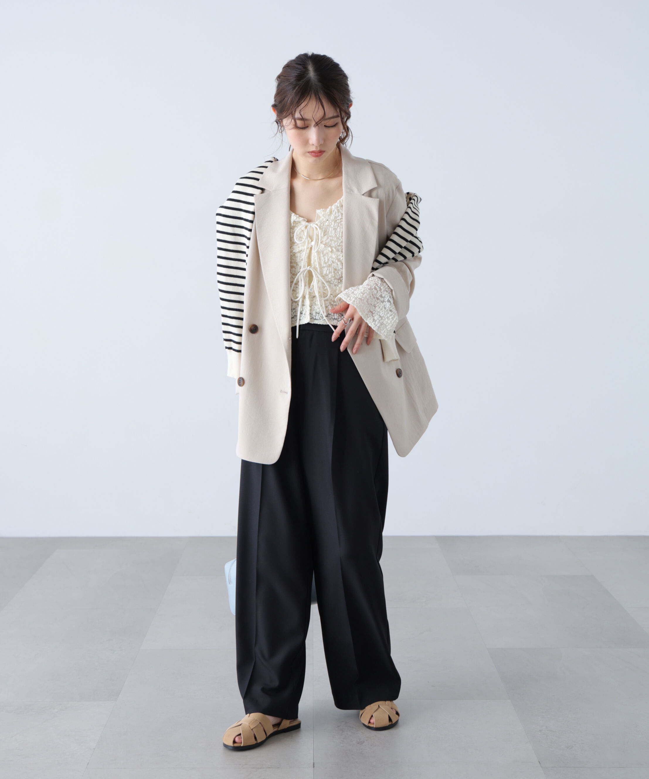  「ﾜﾝﾀｯｸﾜｲﾄﾞﾊﾟﾝﾂ[切らずに履ける身長別ｻｲｽﾞ/低身長/高身 」|その他|