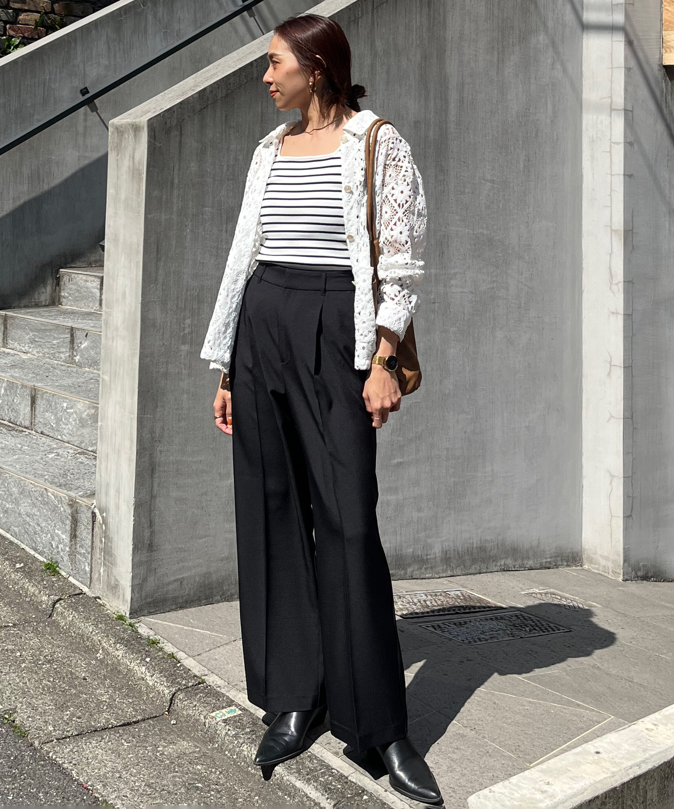  「ﾜﾝﾀｯｸﾜｲﾄﾞﾊﾟﾝﾂ[切らずに履ける身長別ｻｲｽﾞ/低身長/高身 」|その他|