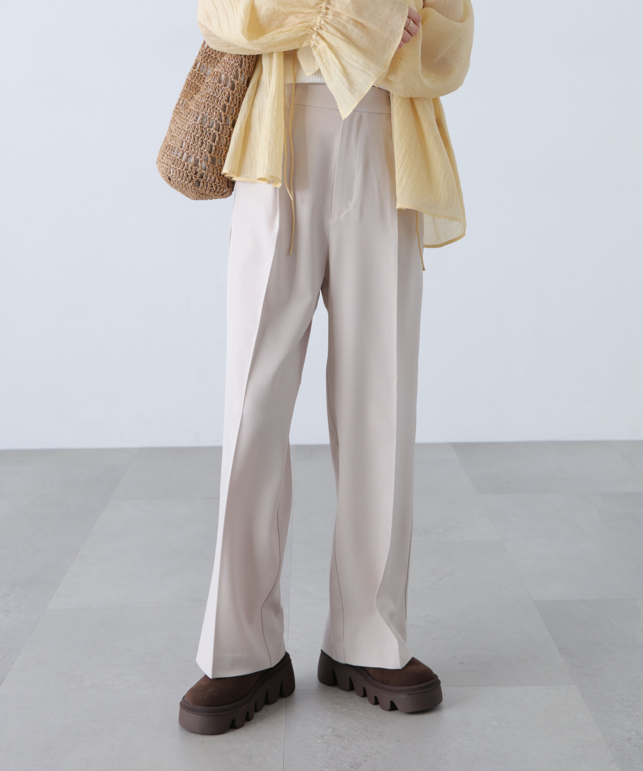  「ﾜﾝﾀｯｸﾜｲﾄﾞﾊﾟﾝﾂ[切らずに履ける身長別ｻｲｽﾞ/低身長/高身 」|その他|