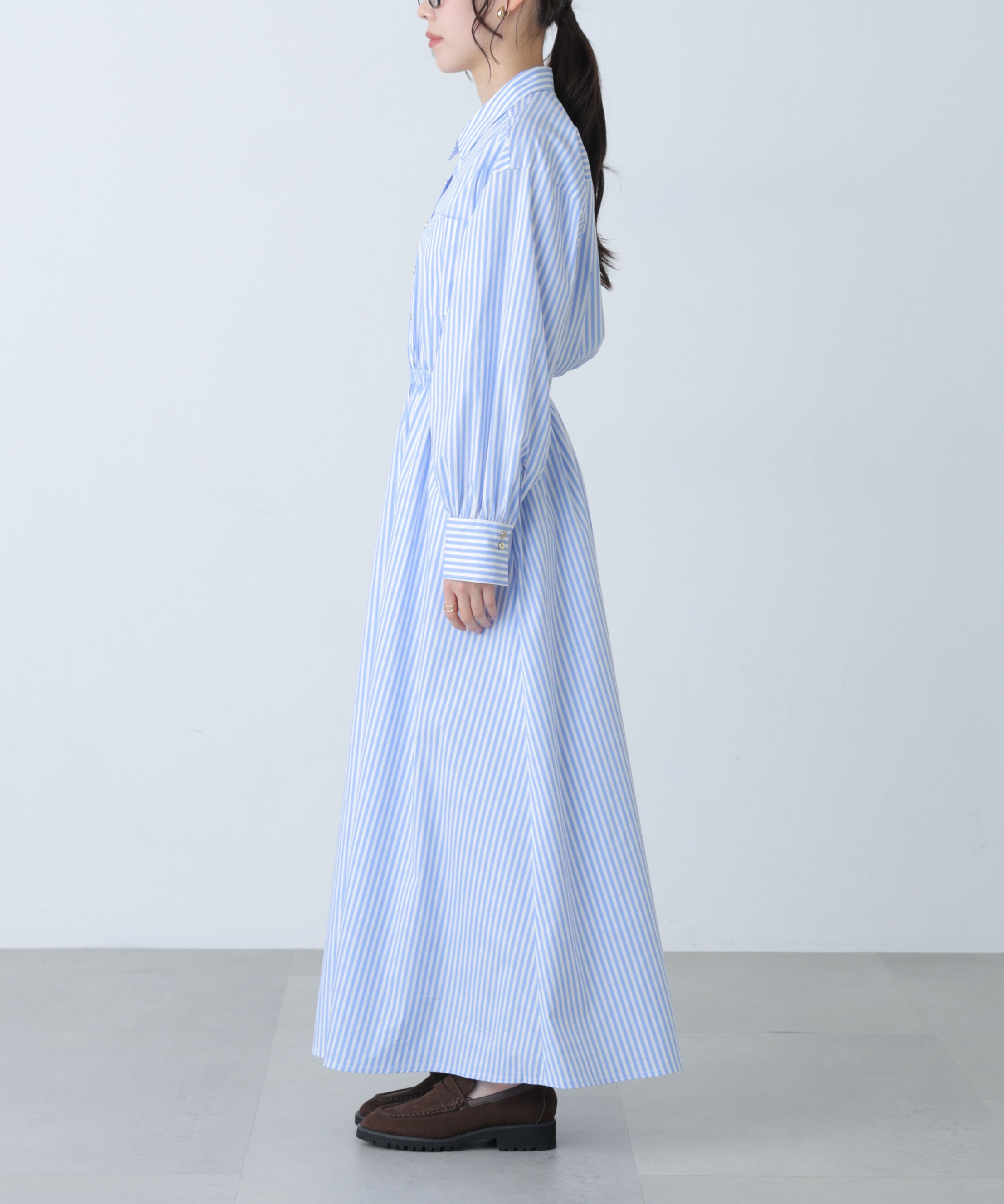  「ロングシャツワンピース」|ワンピース|