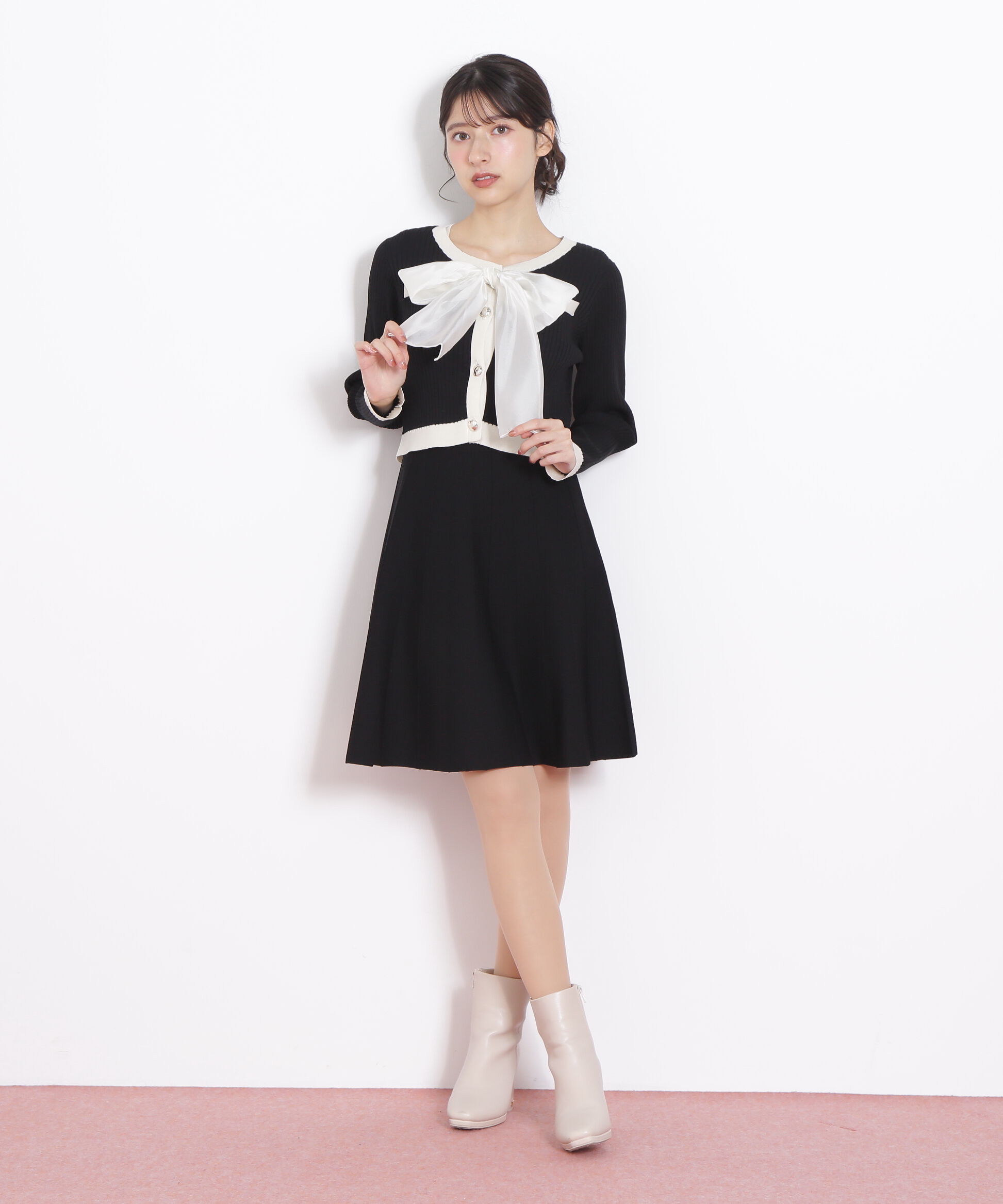  「ビッグリボンニットアップ」|ワンピース|