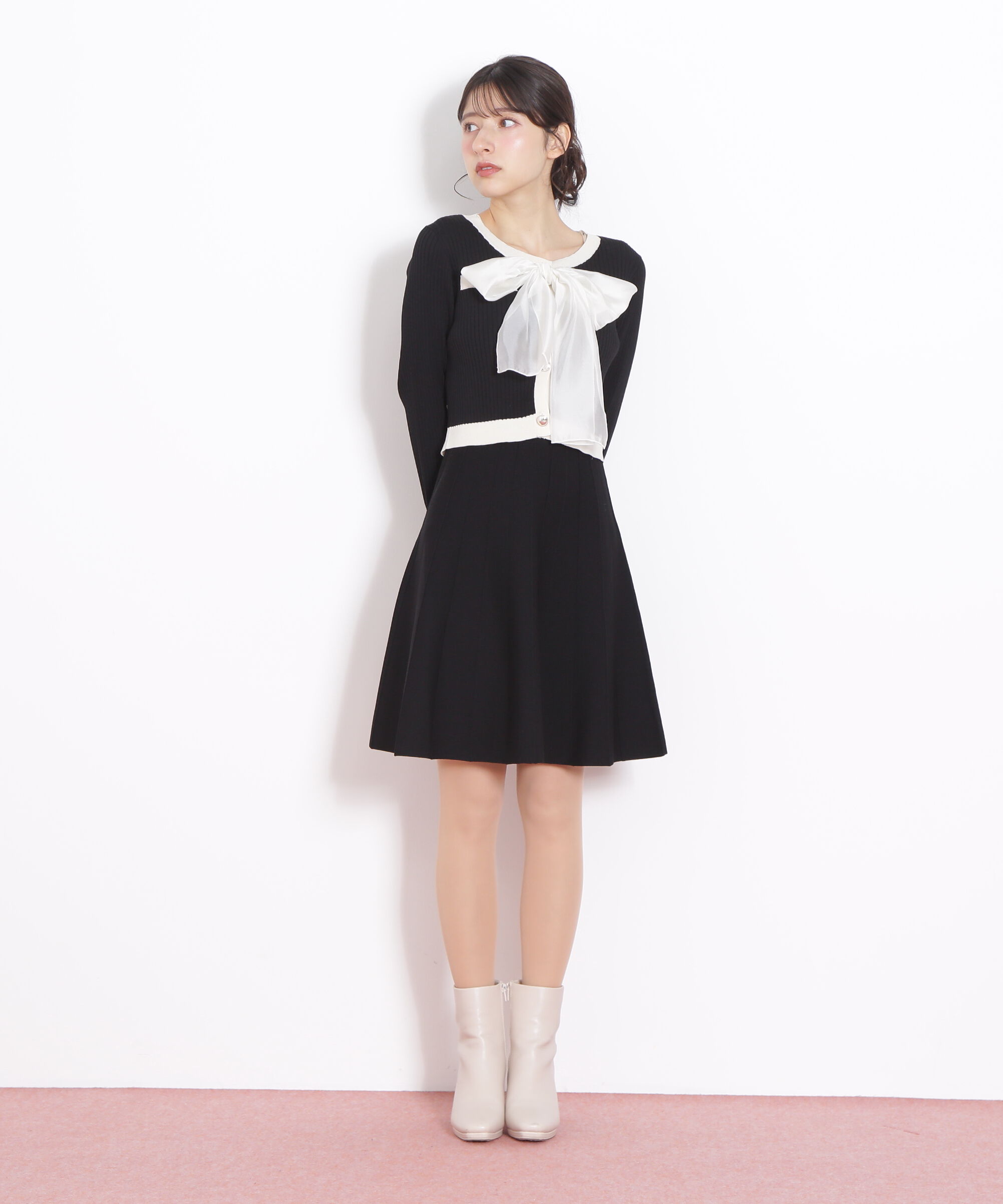  「ビッグリボンニットアップ」|ワンピース|