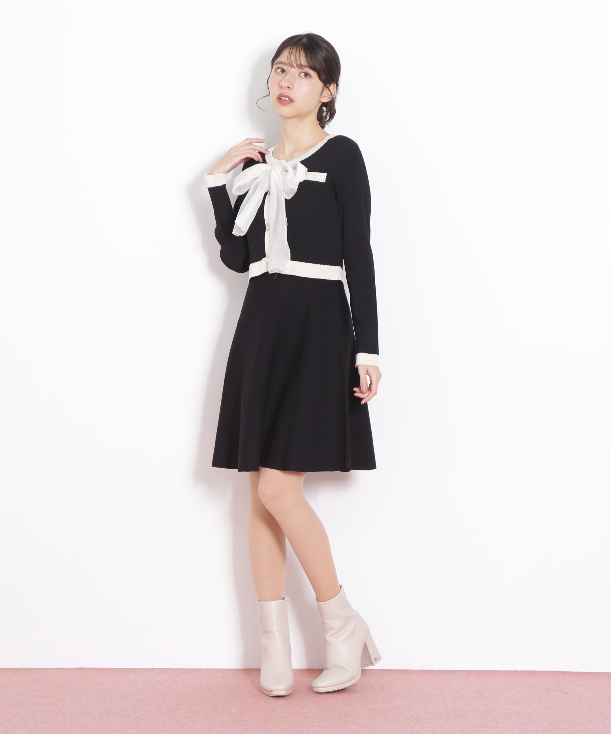  「ビッグリボンニットアップ」|ワンピース|