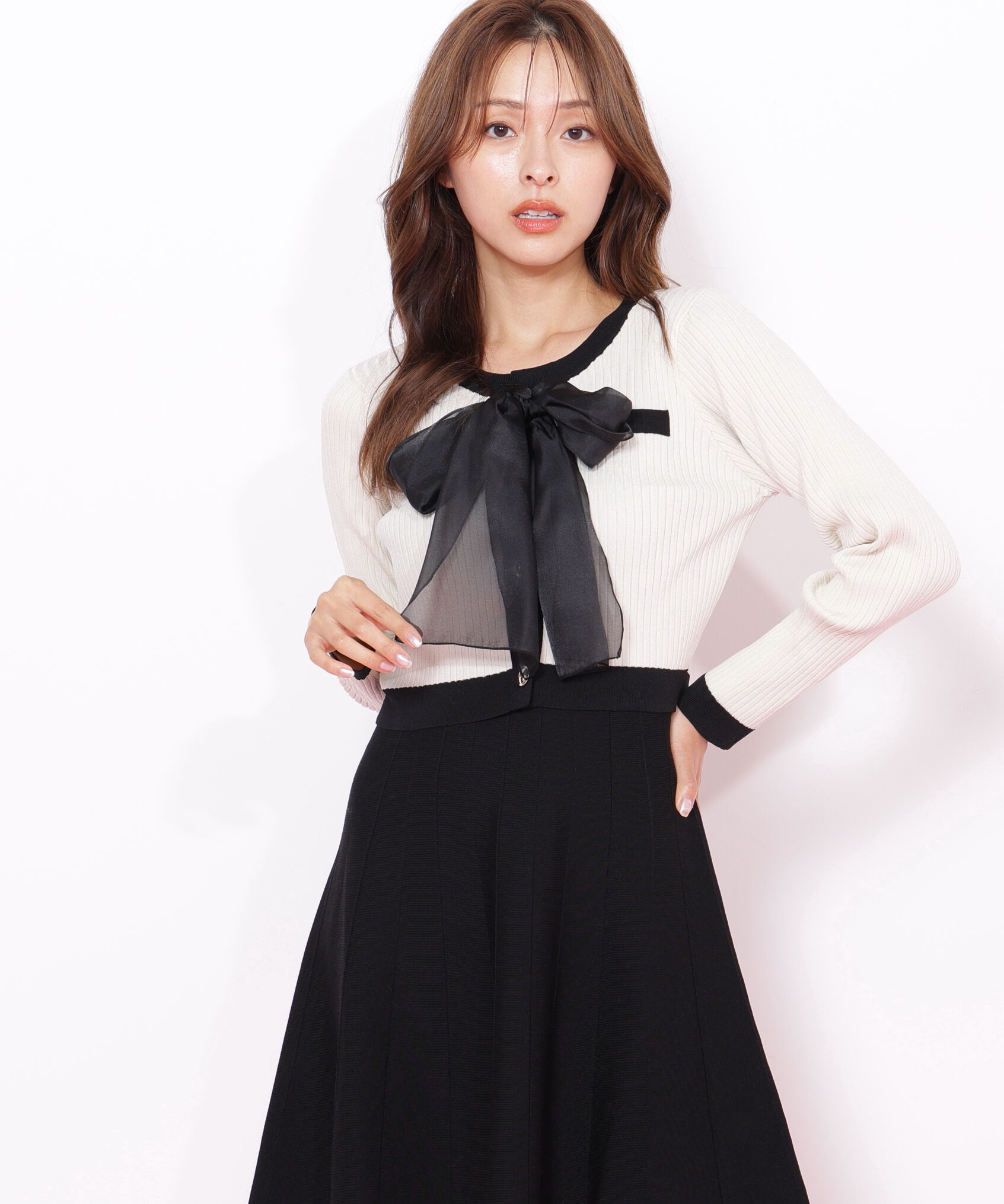  「ビッグリボンニットアップ」|ワンピース|