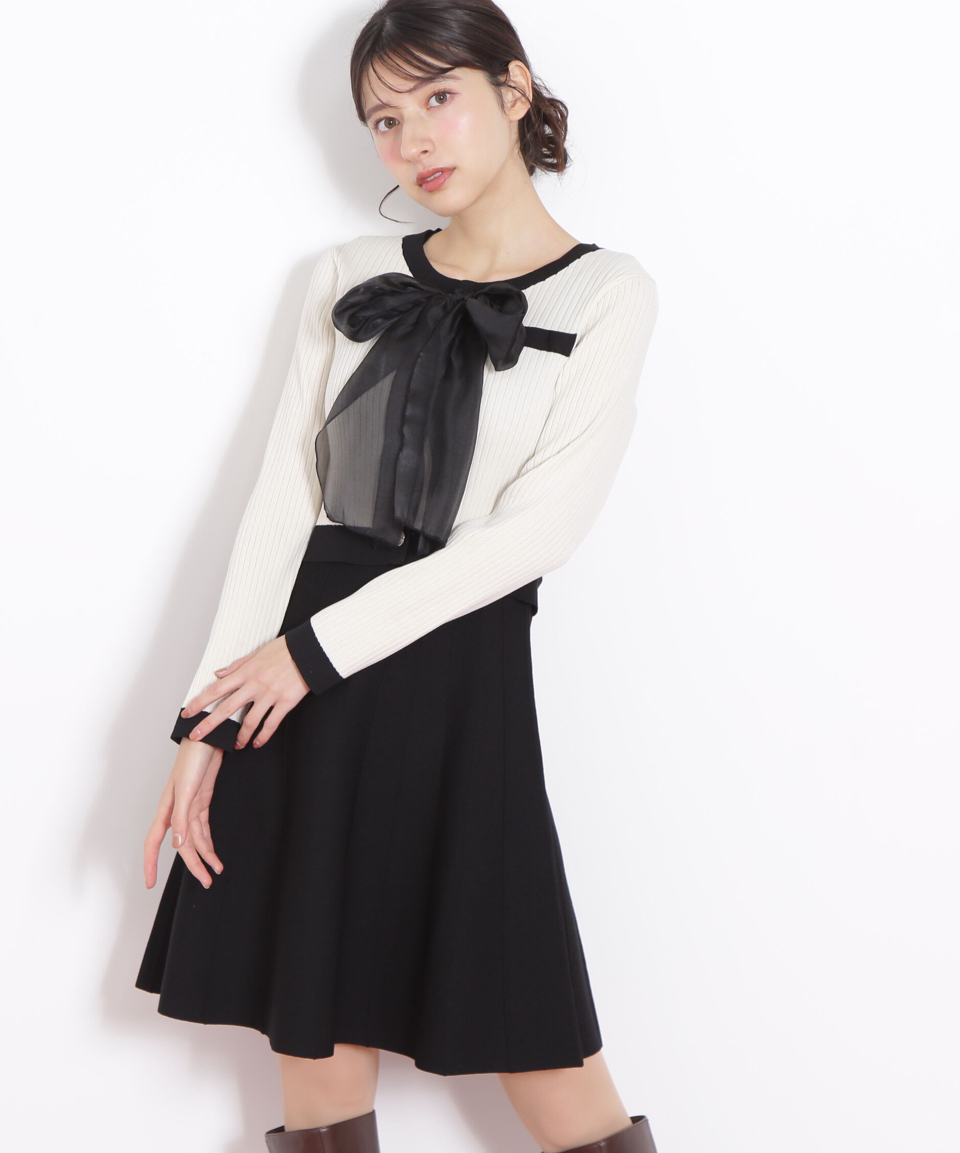  「ビッグリボンニットアップ」|ワンピース|