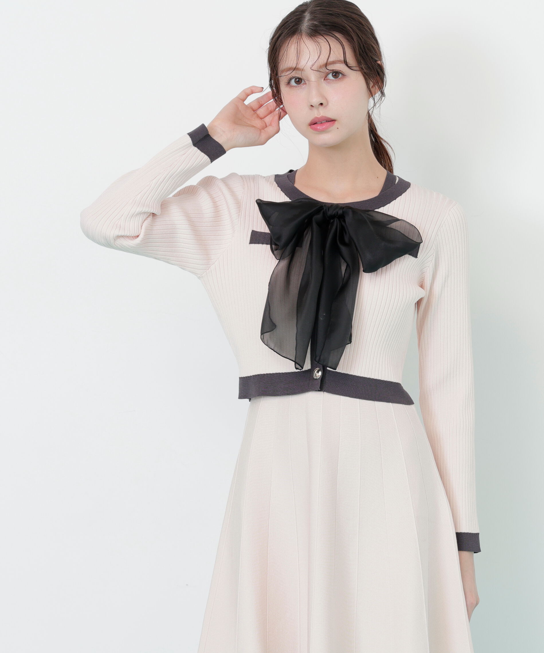  「ビッグリボンニットアップ」|ワンピース|