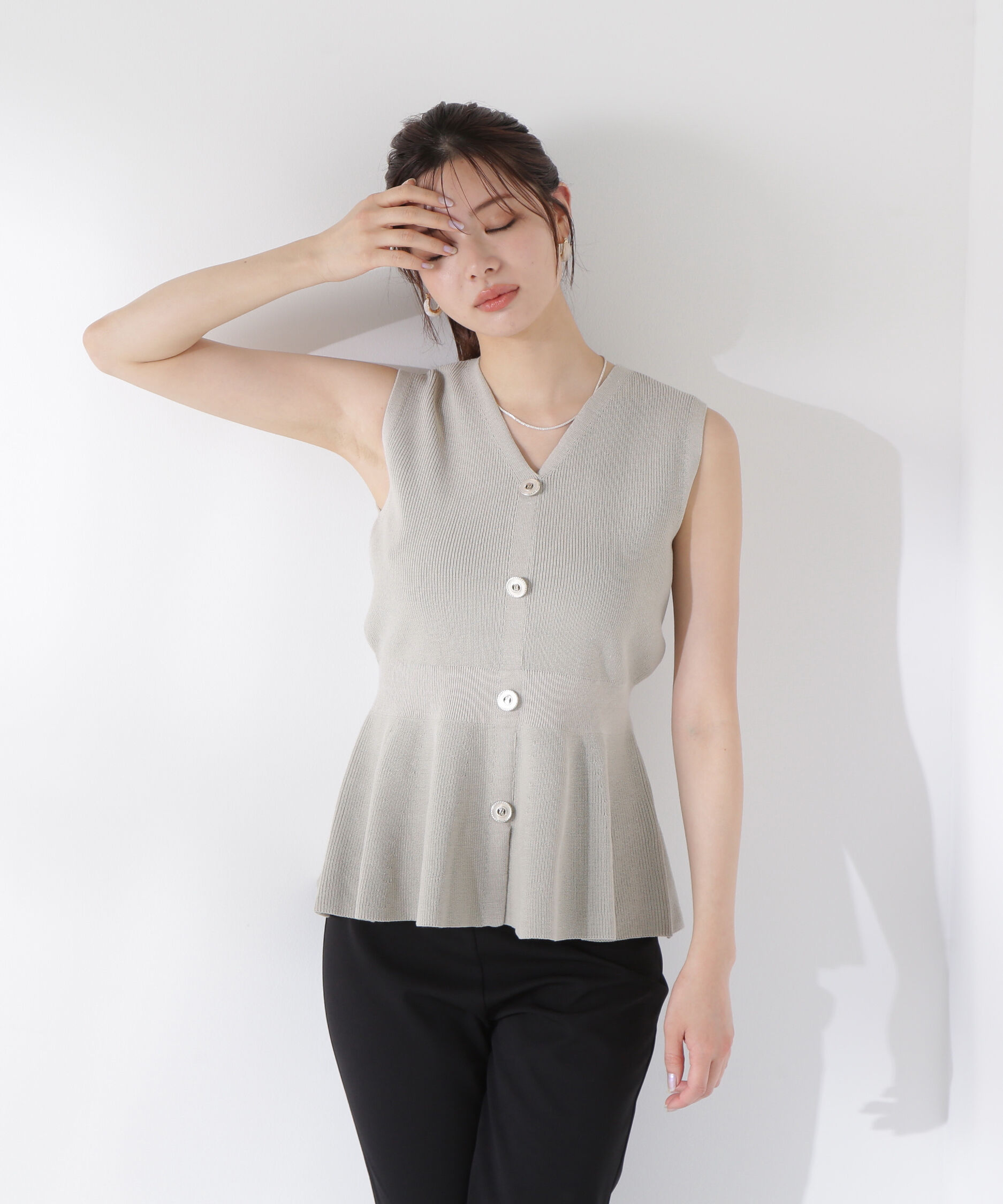 PROPORTION BODY DRESSING「畦ペプラムプルオーバー」|ニット・セーター|