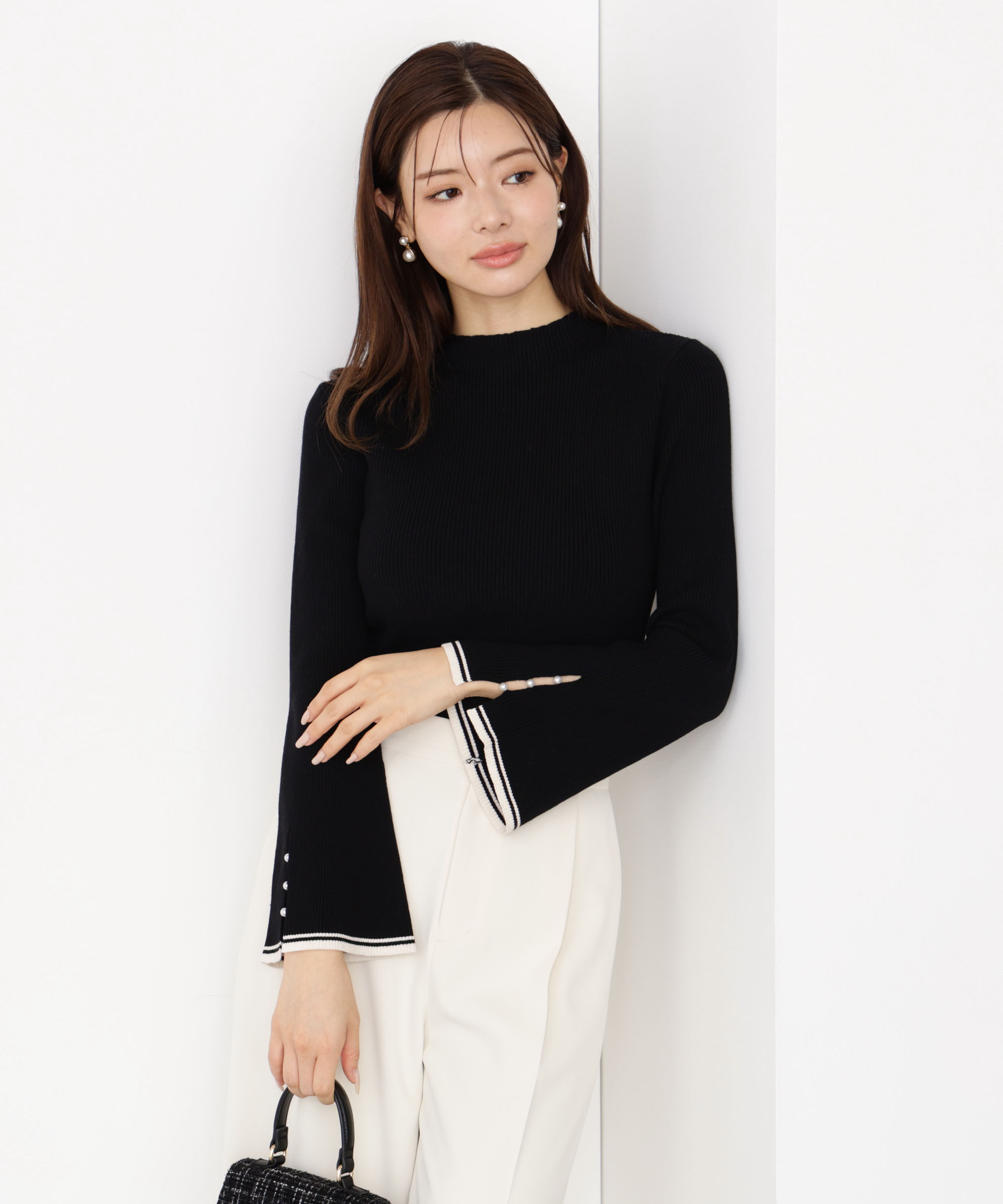 PROPORTION BODY DRESSING「＜ハンドウォッシャブル＞スタンドネックリブニット 25AW」|ニット・セーター|