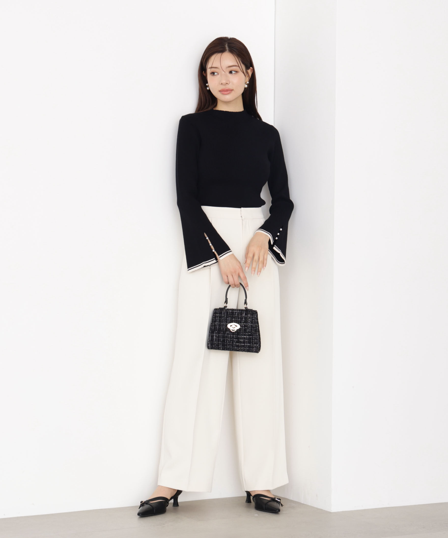 PROPORTION BODY DRESSING「＜ハンドウォッシャブル＞スタンドネックリブニット 25AW」|ニット・セーター|