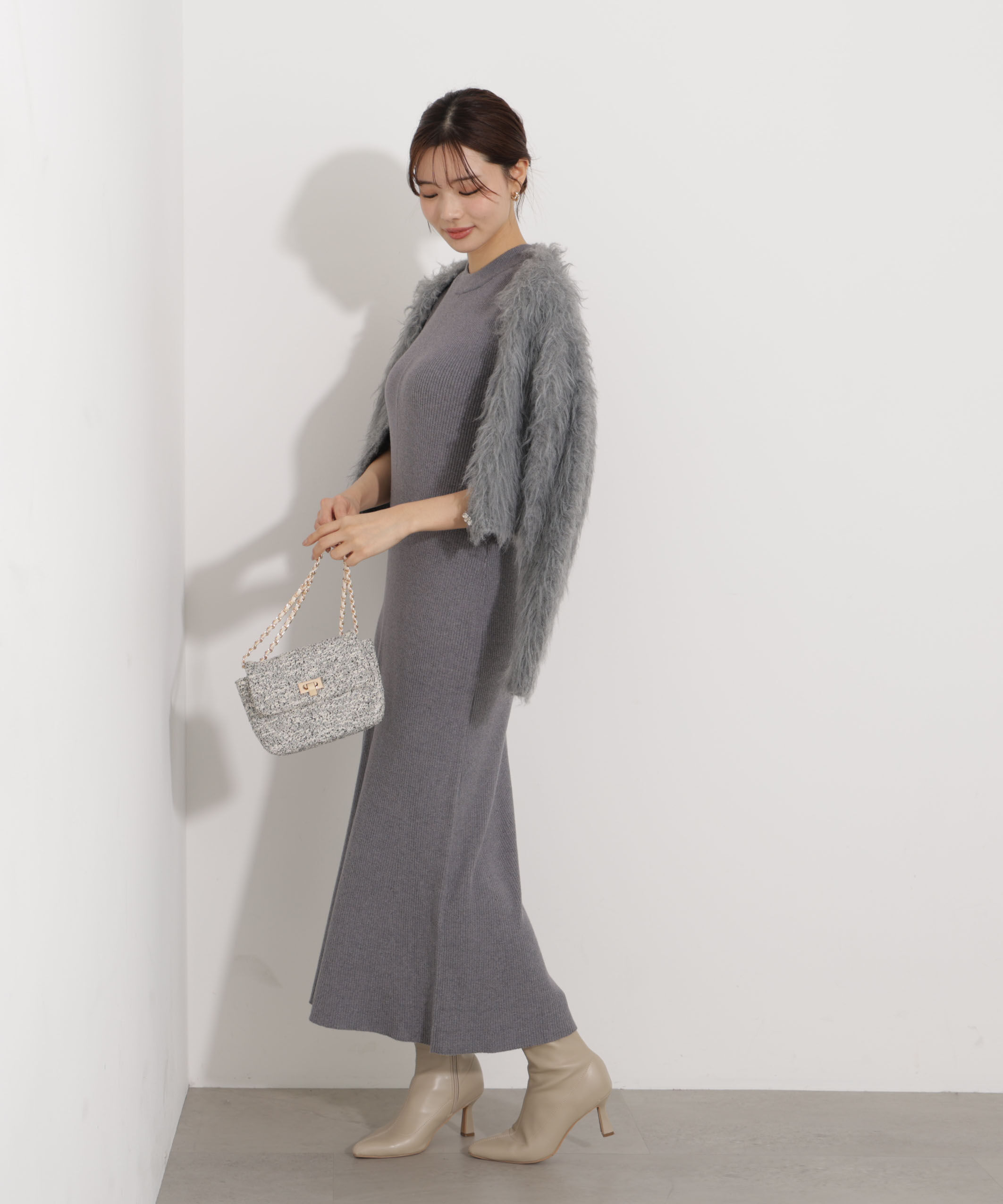PROPORTION BODY DRESSING「シャギーカーデニットセットアップ 25AW」|ワンピース|