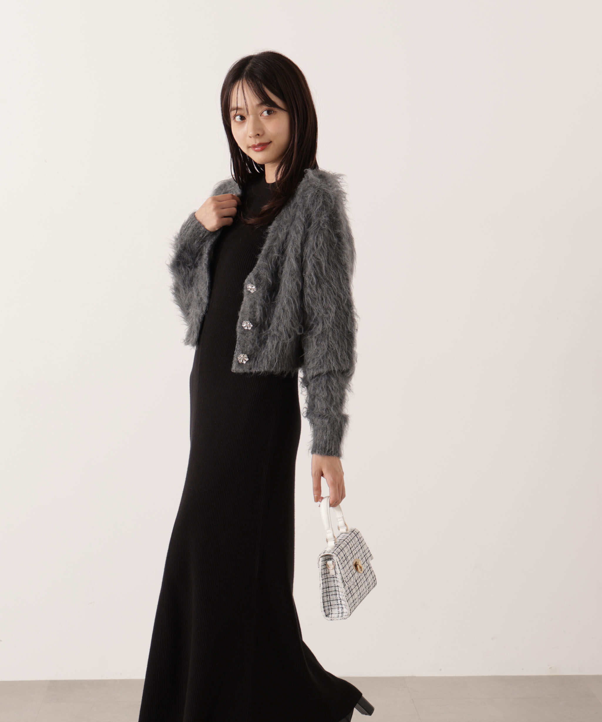 PROPORTION BODY DRESSING「シャギーカーデニットセットアップ 25AW」|ワンピース|