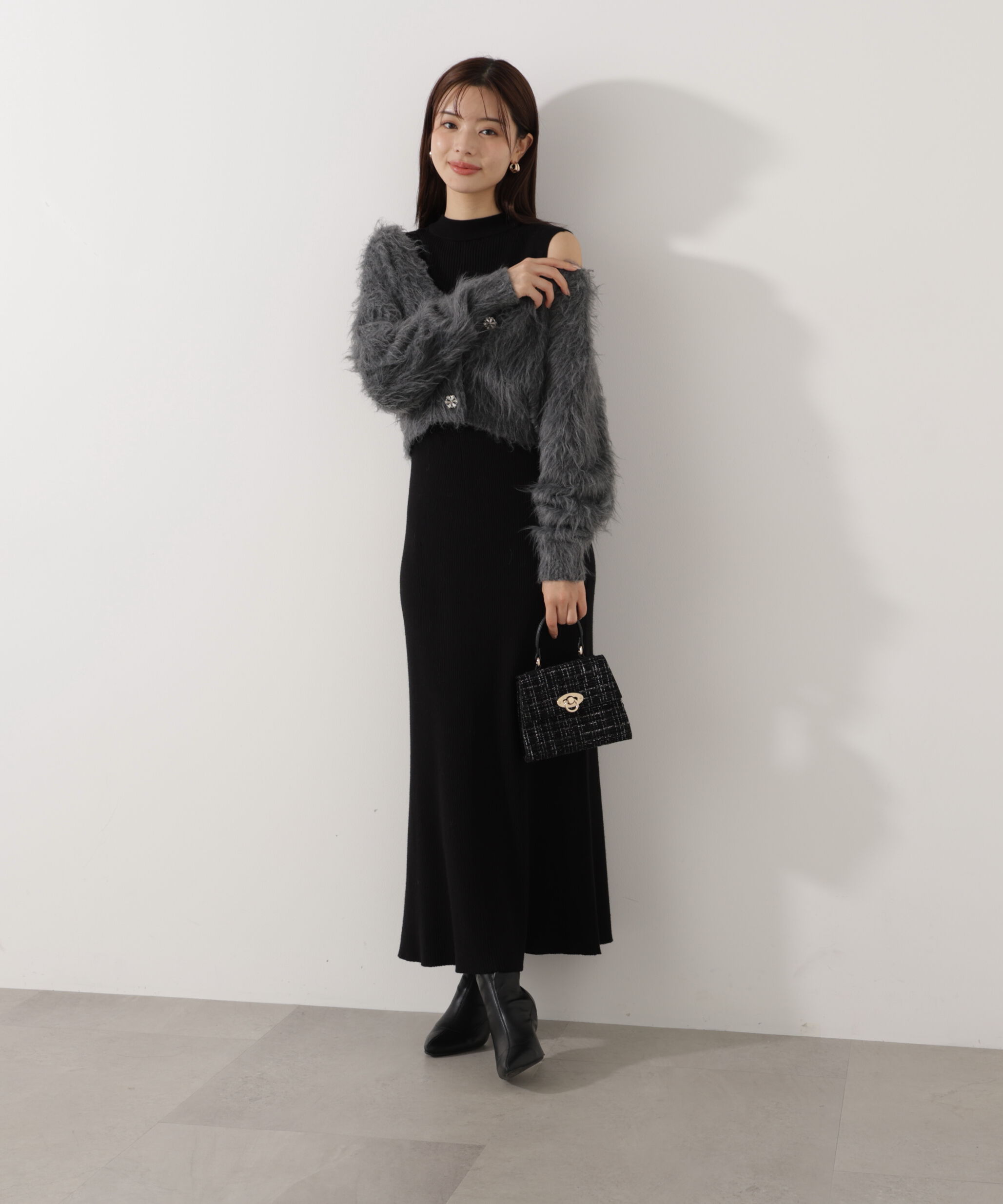 PROPORTION BODY DRESSING「シャギーカーデニットセットアップ 25AW」|ワンピース|