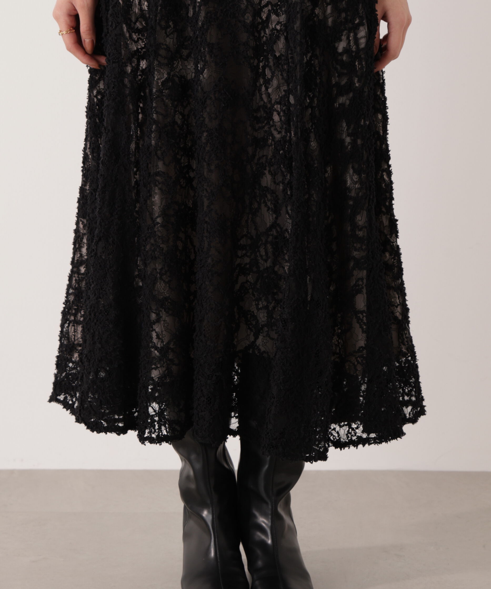 PROPORTION BODY DRESSING「レースドッキングニットワンピース 26SS」|ワンピース|