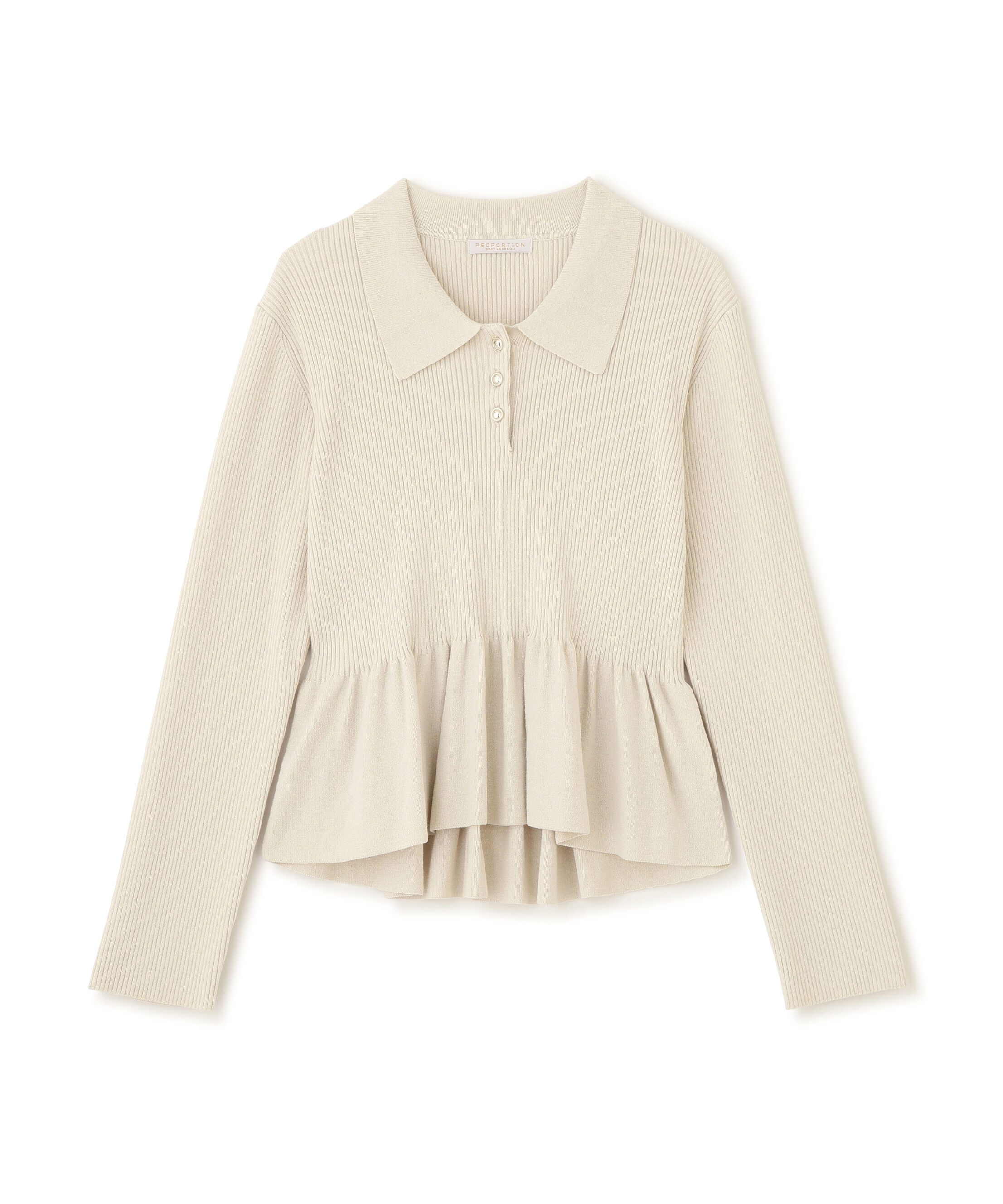PROPORTION BODY DRESSING「＜ハンドウォッシャブル＞ペプラムポロニット 26SS」|ニット・セーター|