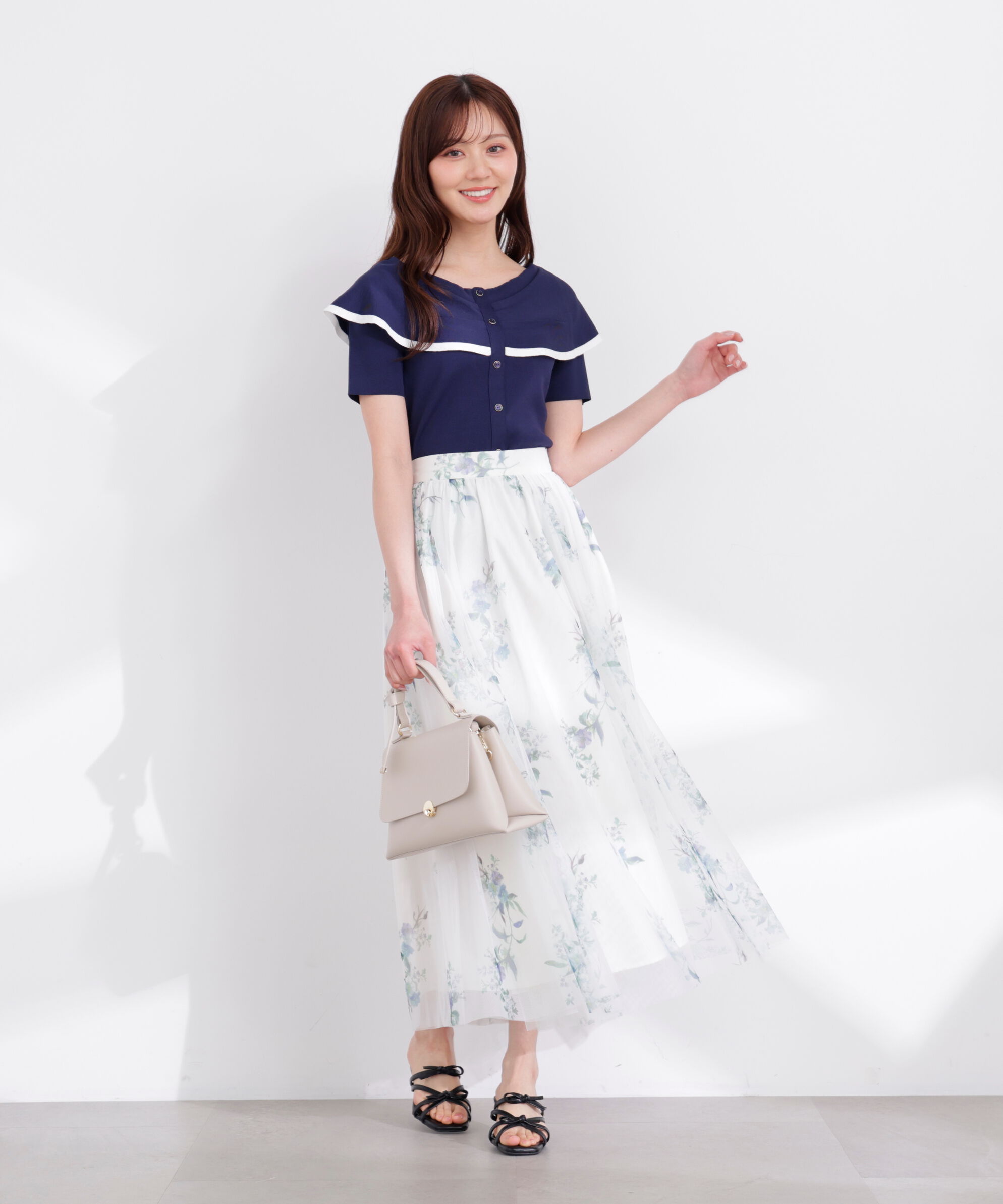 PROPORTION BODY DRESSING「トリムラインケープニットトップス 26SS」|ニット・セーター|