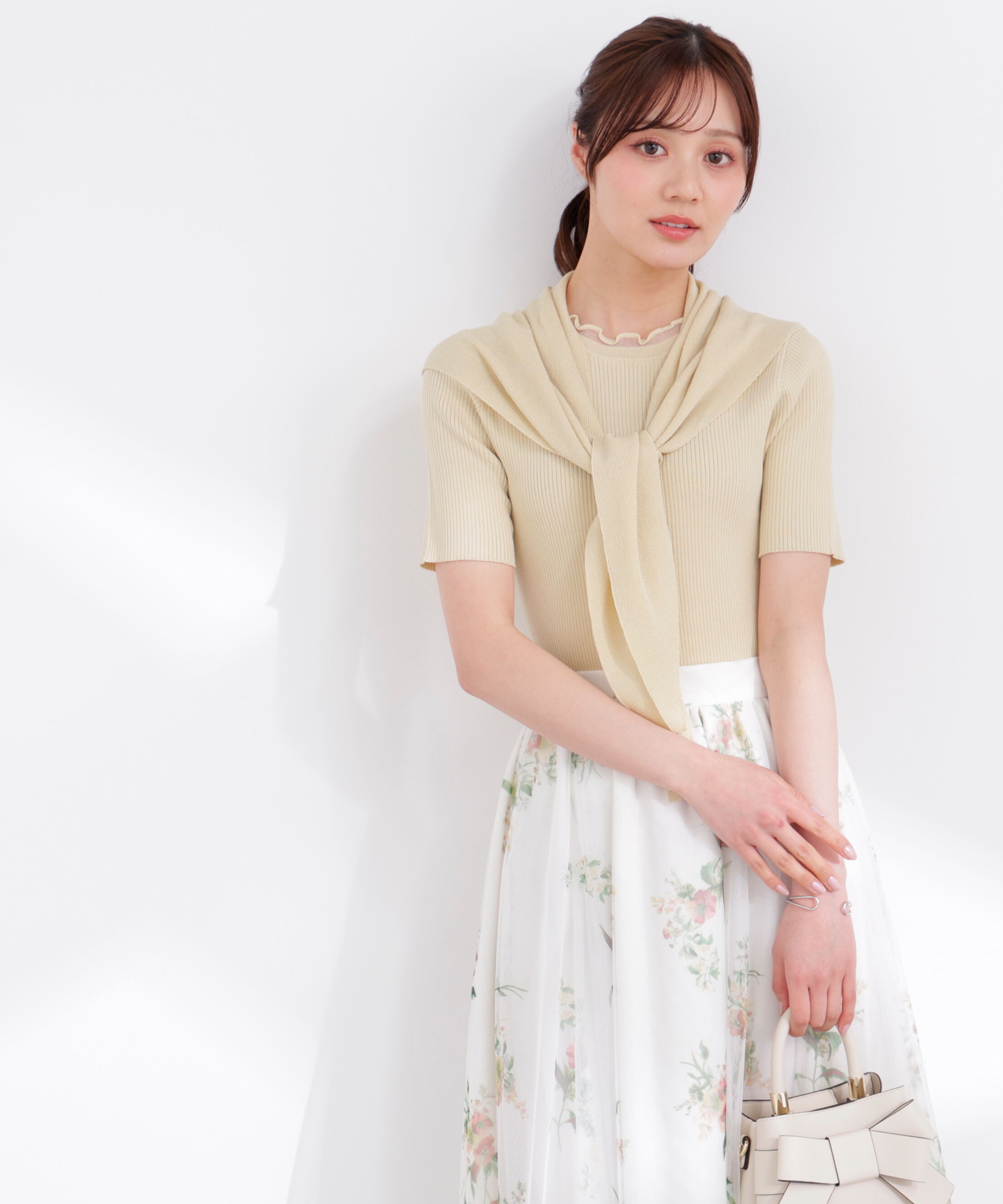 PROPORTION BODY DRESSING「トライアングルスカーフ付きニット 26SS」|ニット・セーター|