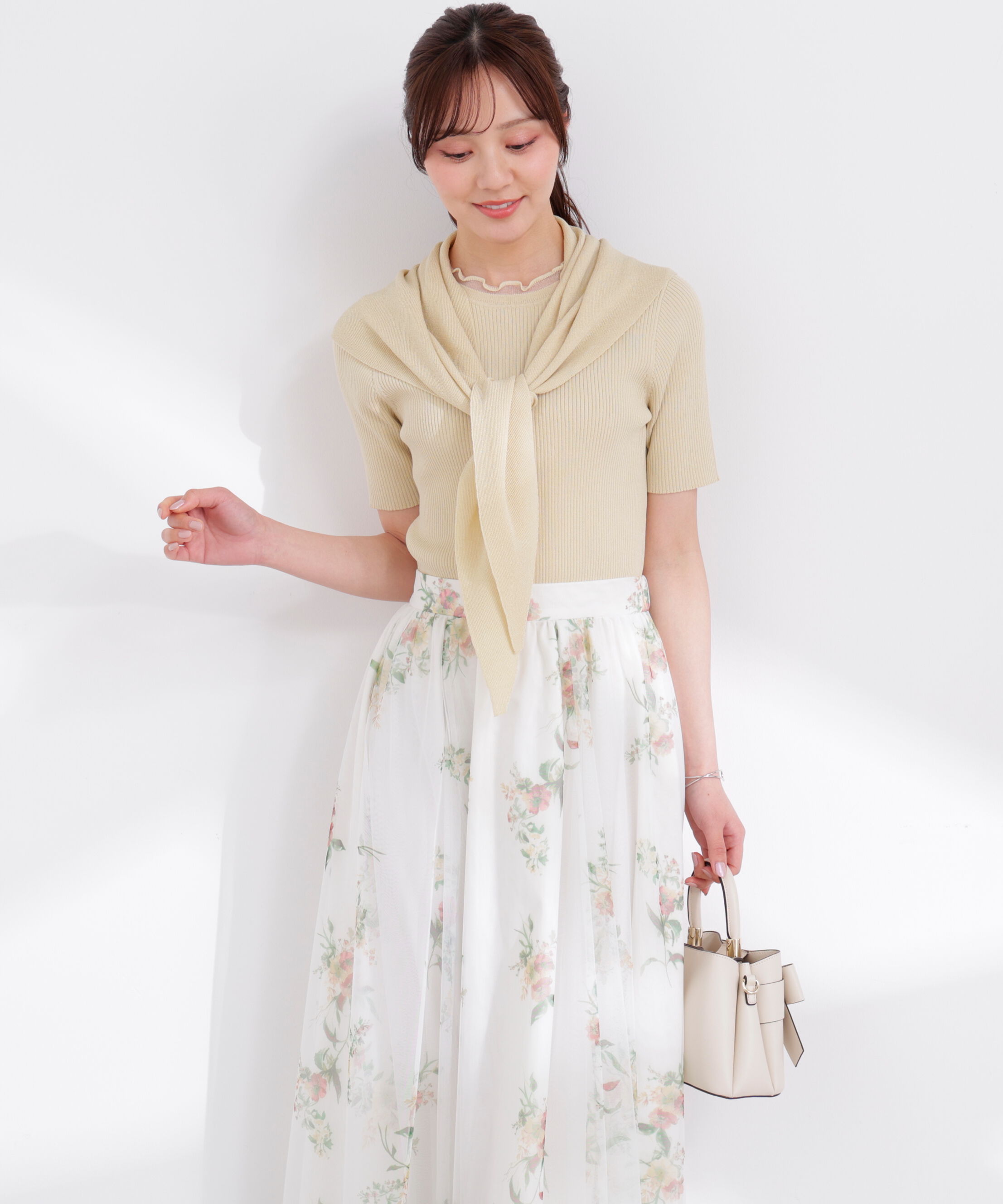 PROPORTION BODY DRESSING「トライアングルスカーフ付きニット 26SS」|ニット・セーター|