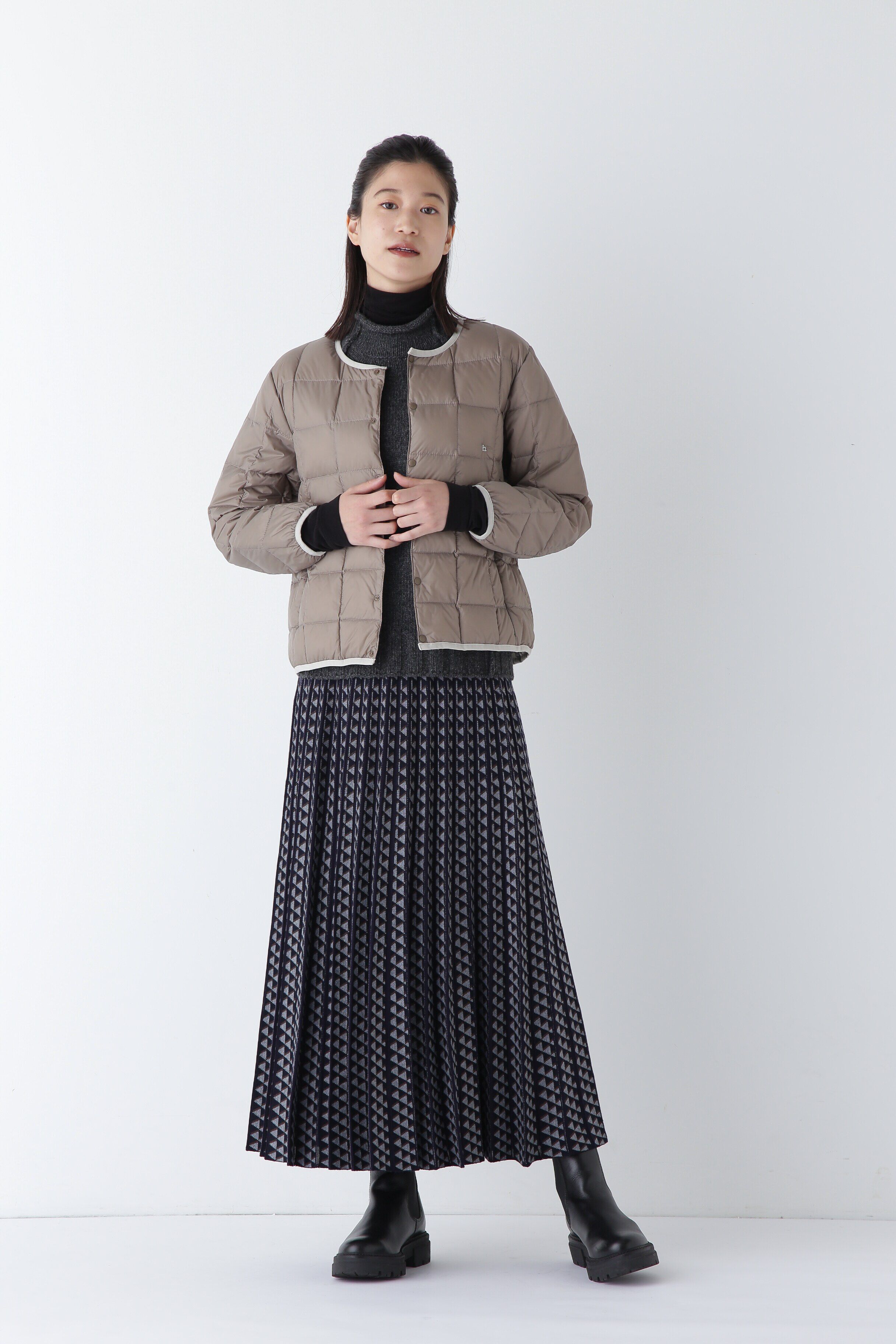  「◆幾何柄ジャガードプリーツスカート」|スカート|