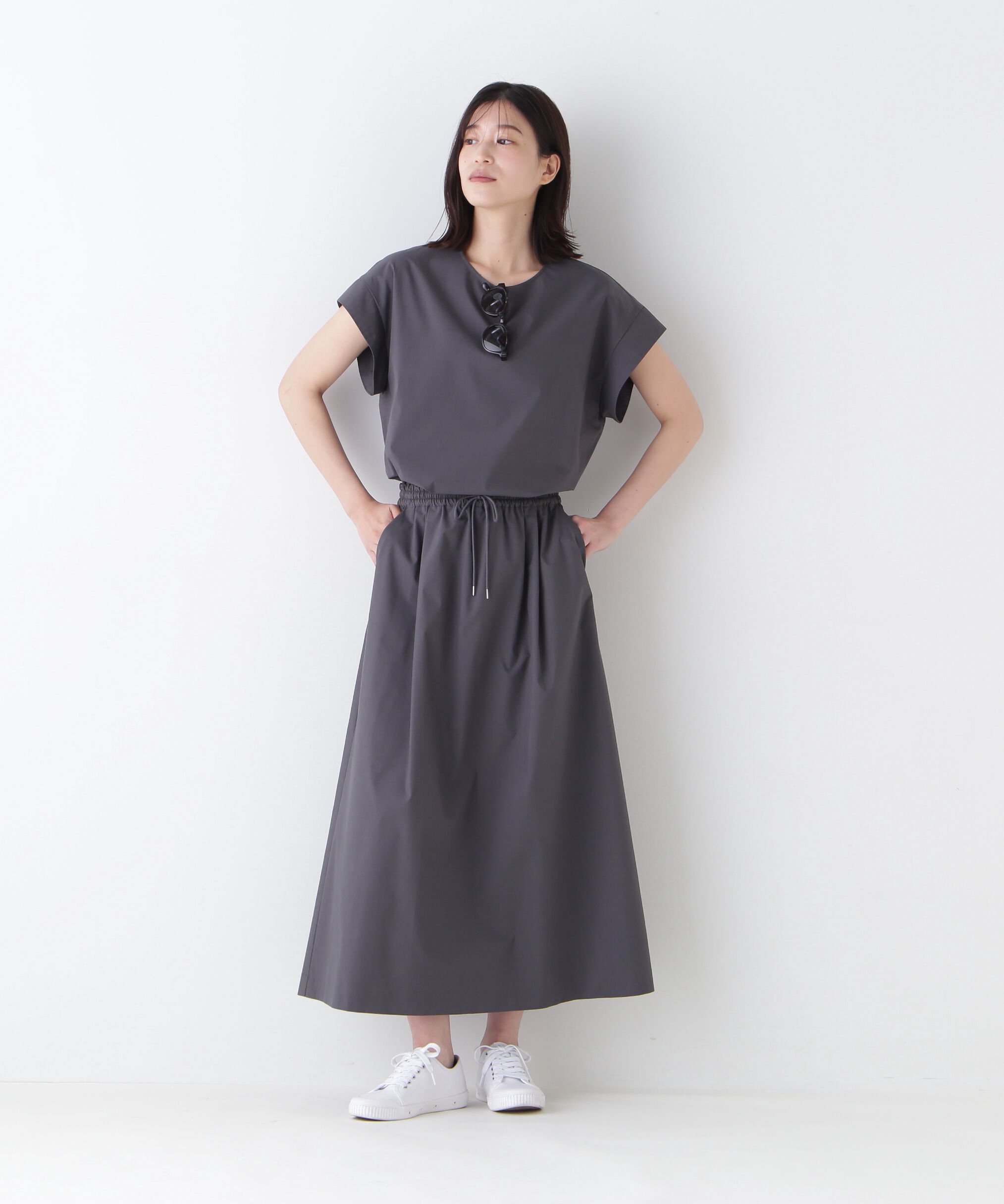  「◆ｺｯﾄﾝﾎﾟﾘｴｽﾃﾙｳｪｻﾞｰｽﾄﾚｯﾁﾌﾚﾝﾁｽﾘｰﾌﾞﾌﾟ 」|シャツ・ブラウス|