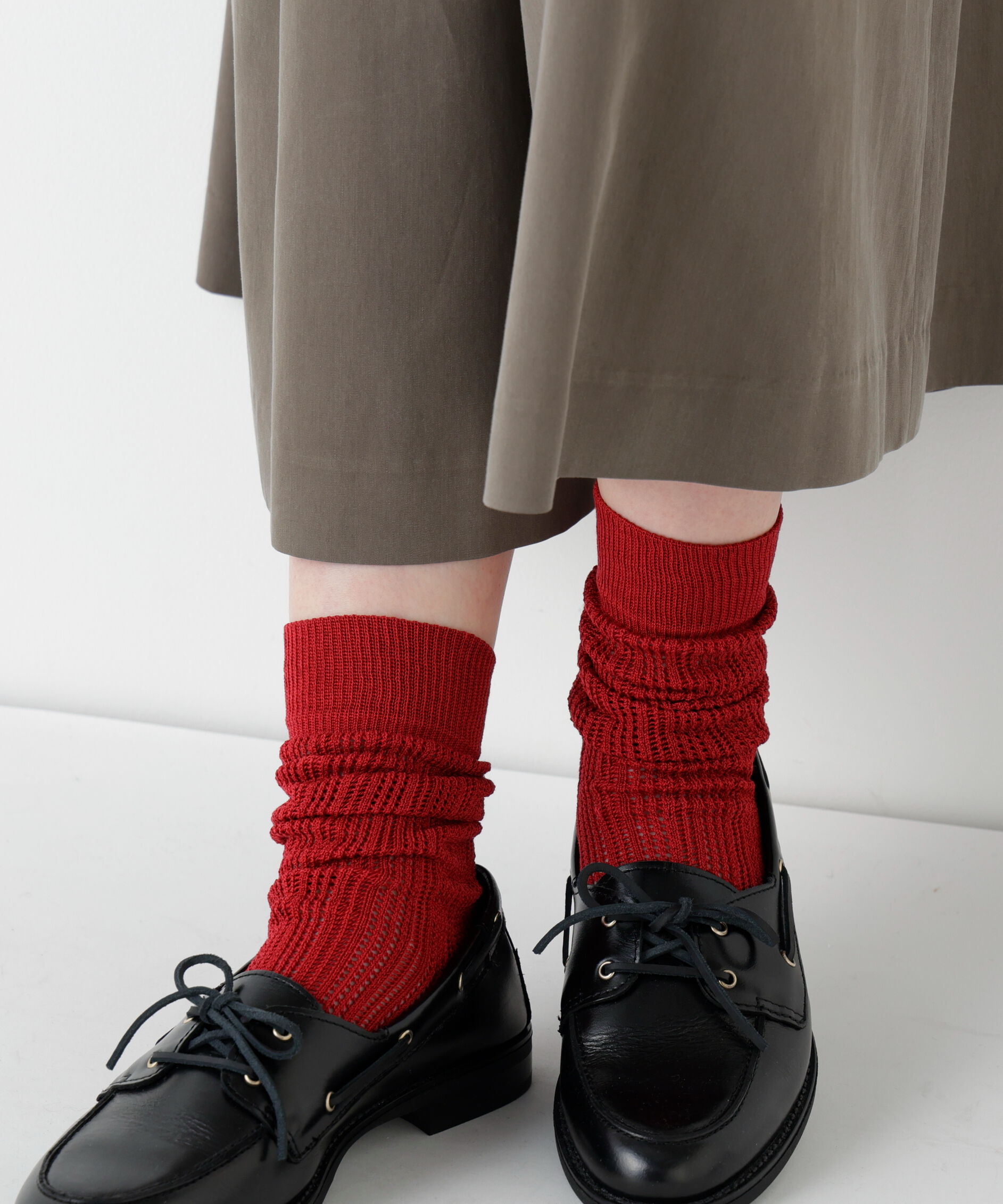  「◆ＭＡＲＣＯＭＯＮＤＥ　アイレットソックス」|ソックス|レッド