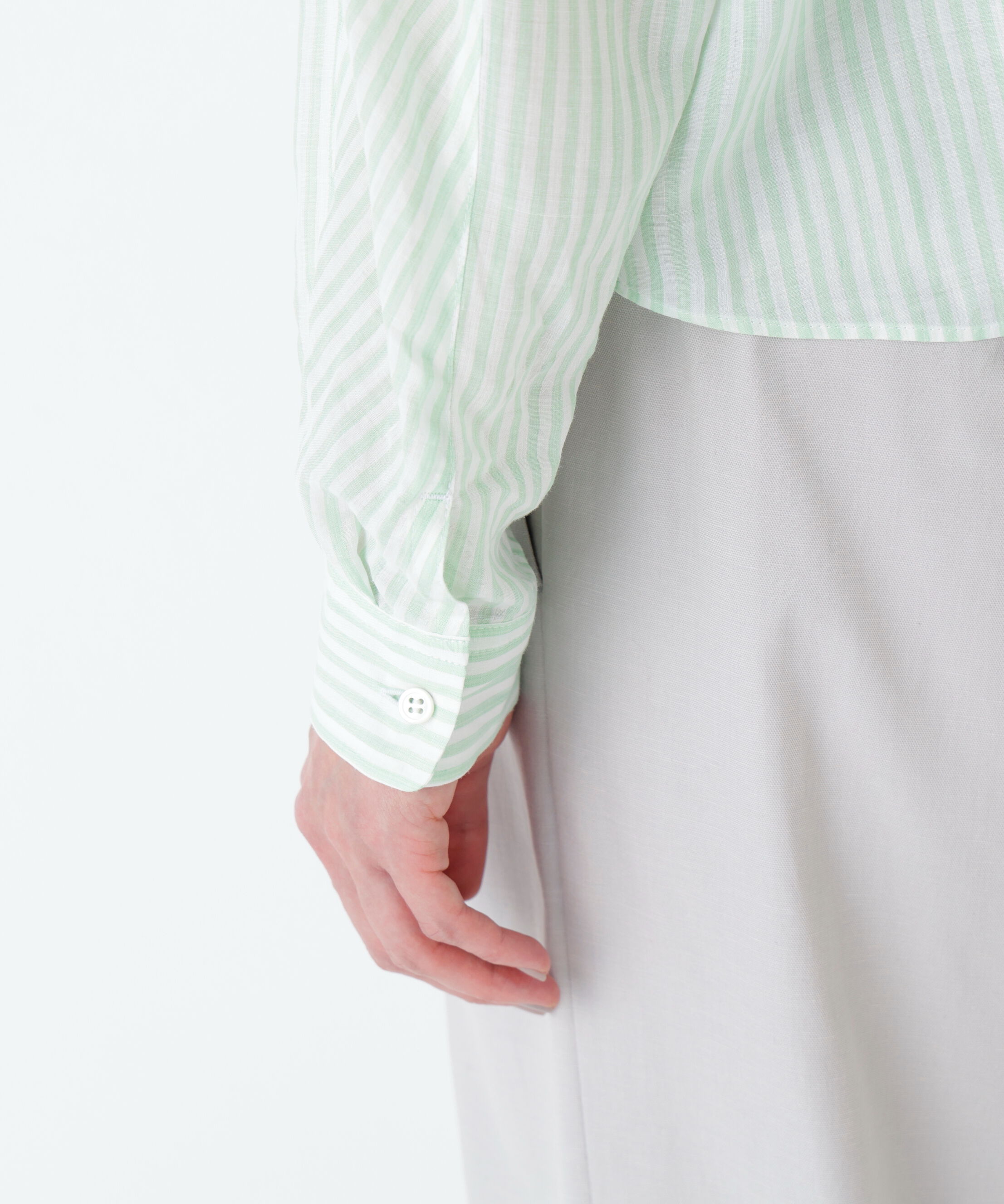  「ラミーボザムシャツストライプブラウス」|シャツ・ブラウス|