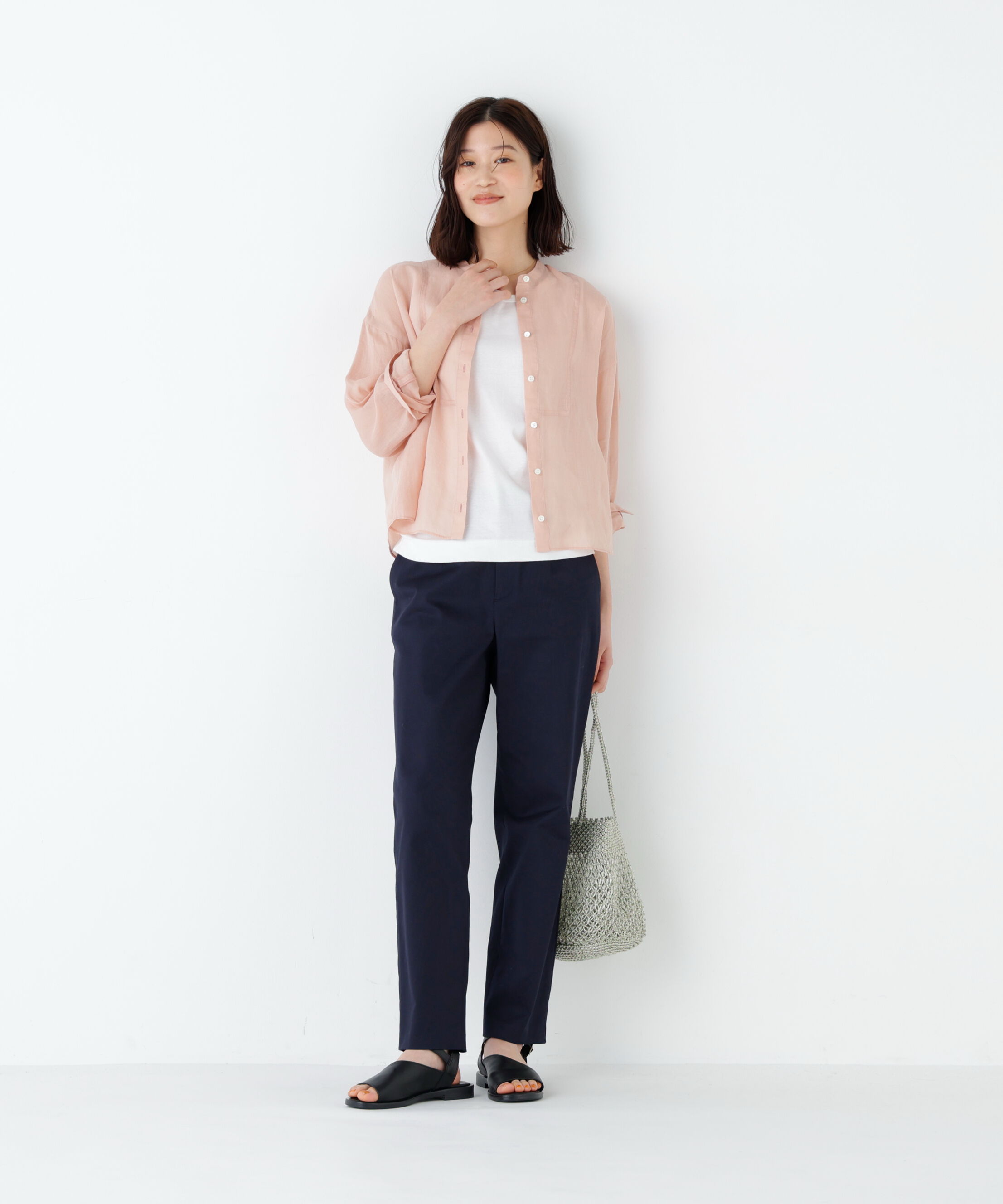  「ピケストレッチ細身ストレートパンツ」|その他|