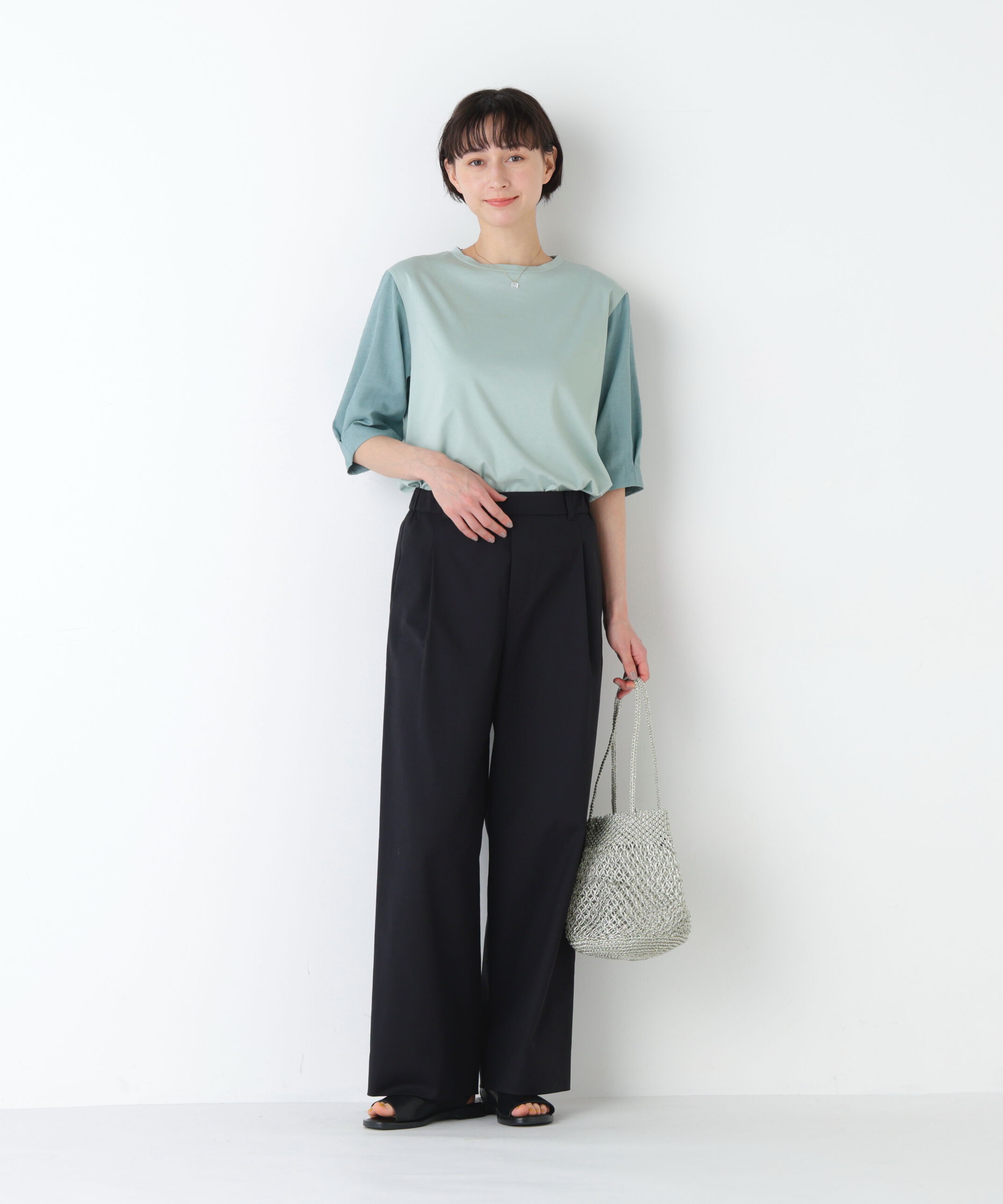  「麻混ドビーストレッチウェストゴムパンツ」|その他|