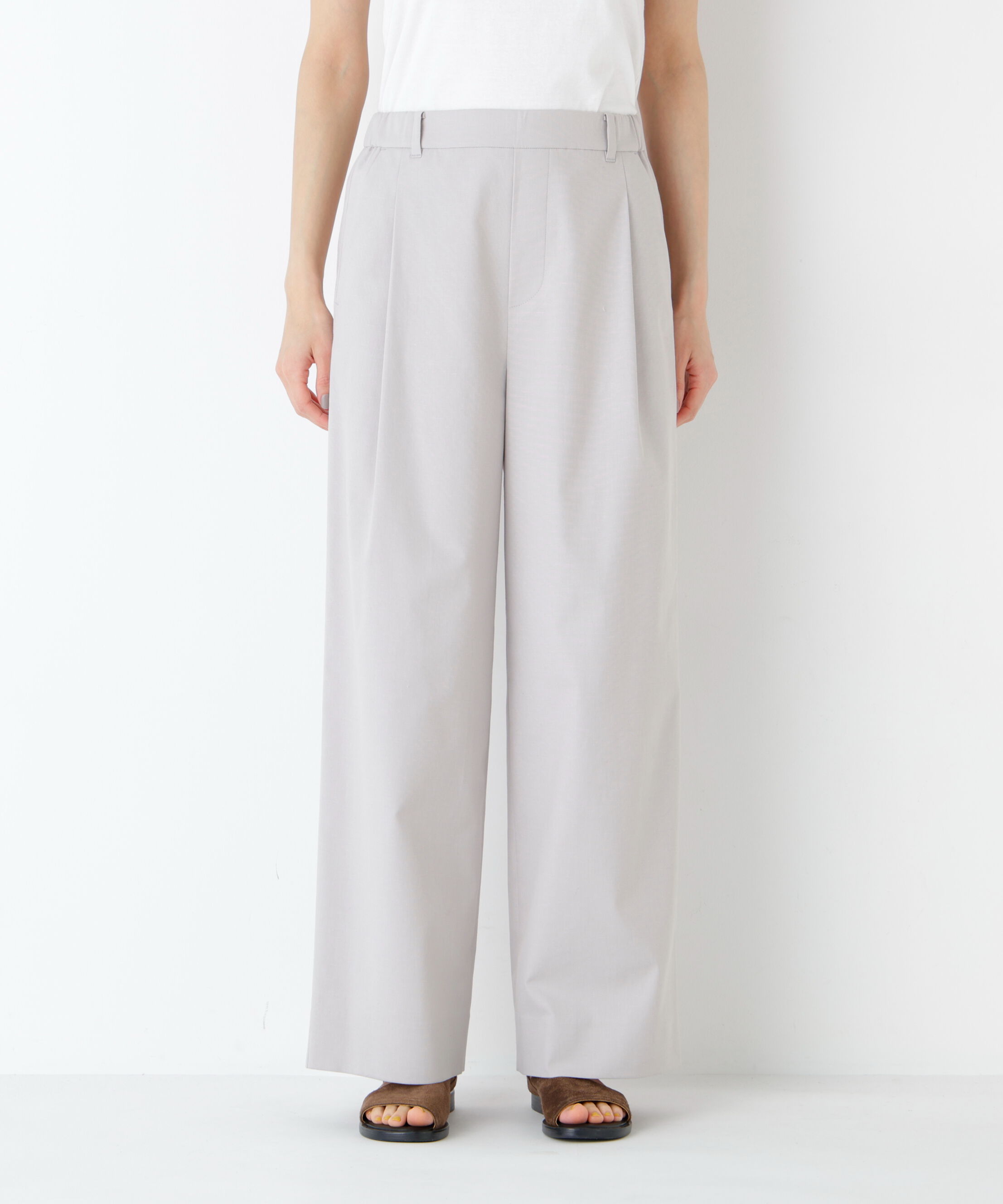  「麻混ドビーストレッチウェストゴムパンツ」|その他|