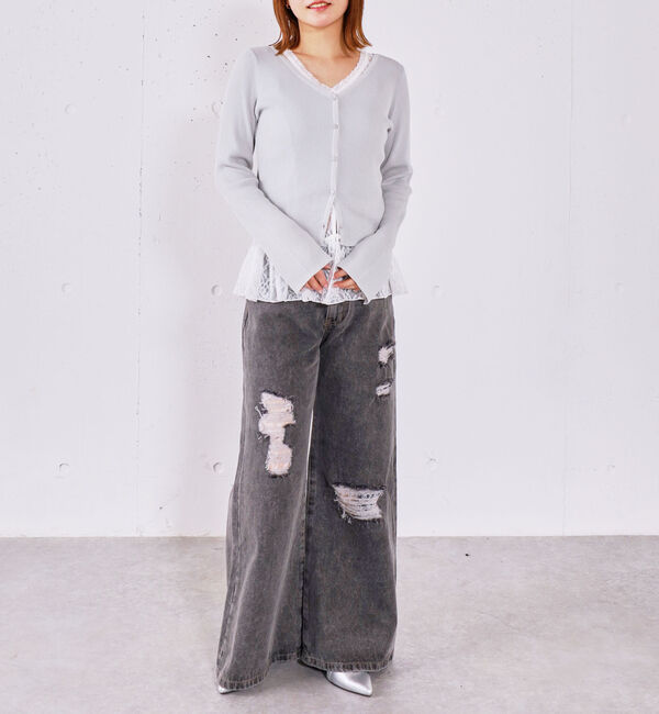 archives「レイヤードレースＴＯＰＳ&times;ニットカーディガンＳＥＴ」|カーディガン|