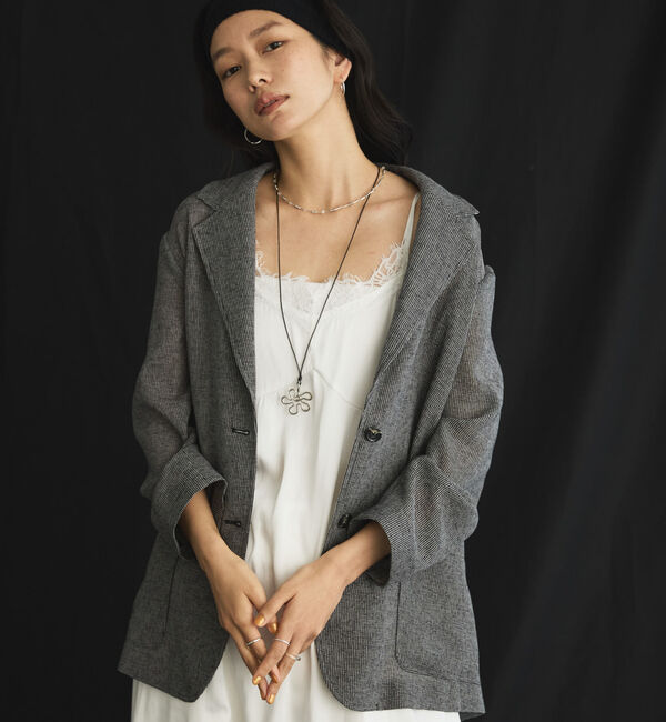 Doux archives「カラミツイードメッシュジャケット」|テーラードジャケット|