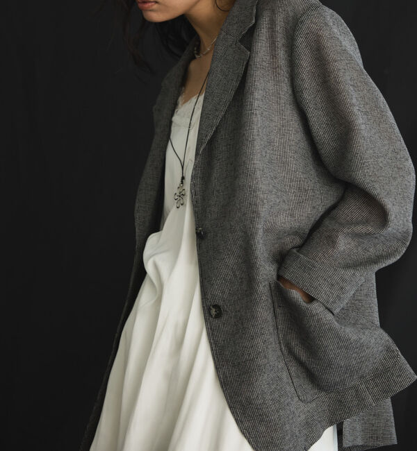 Doux archives「カラミツイードメッシュジャケット」|テーラードジャケット|