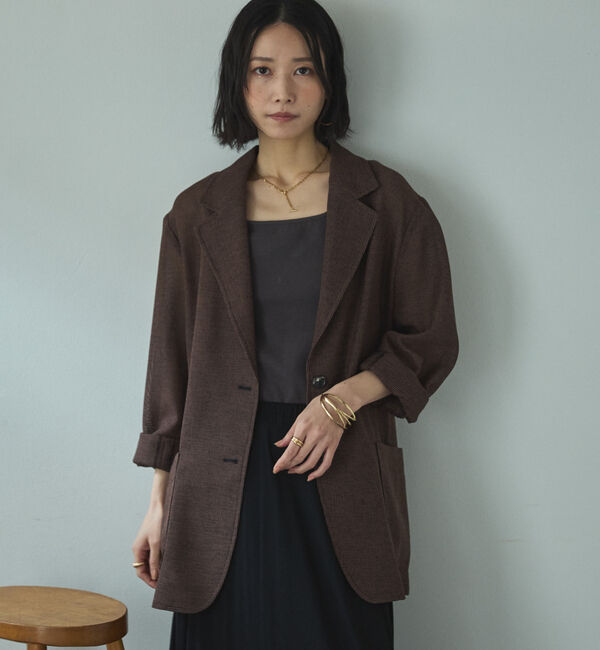 Doux archives「カラミツイードメッシュジャケット」|テーラードジャケット|