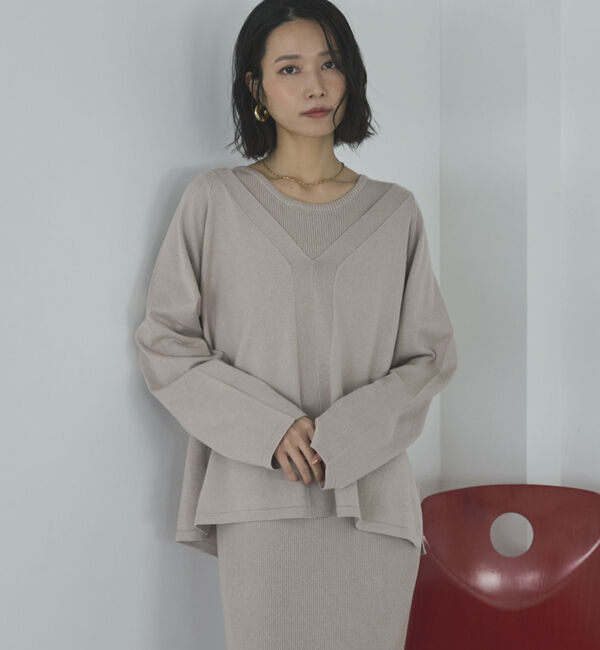 Doux archives「ＶネックニットＳＥＴリブワンピース」|ワンピース|