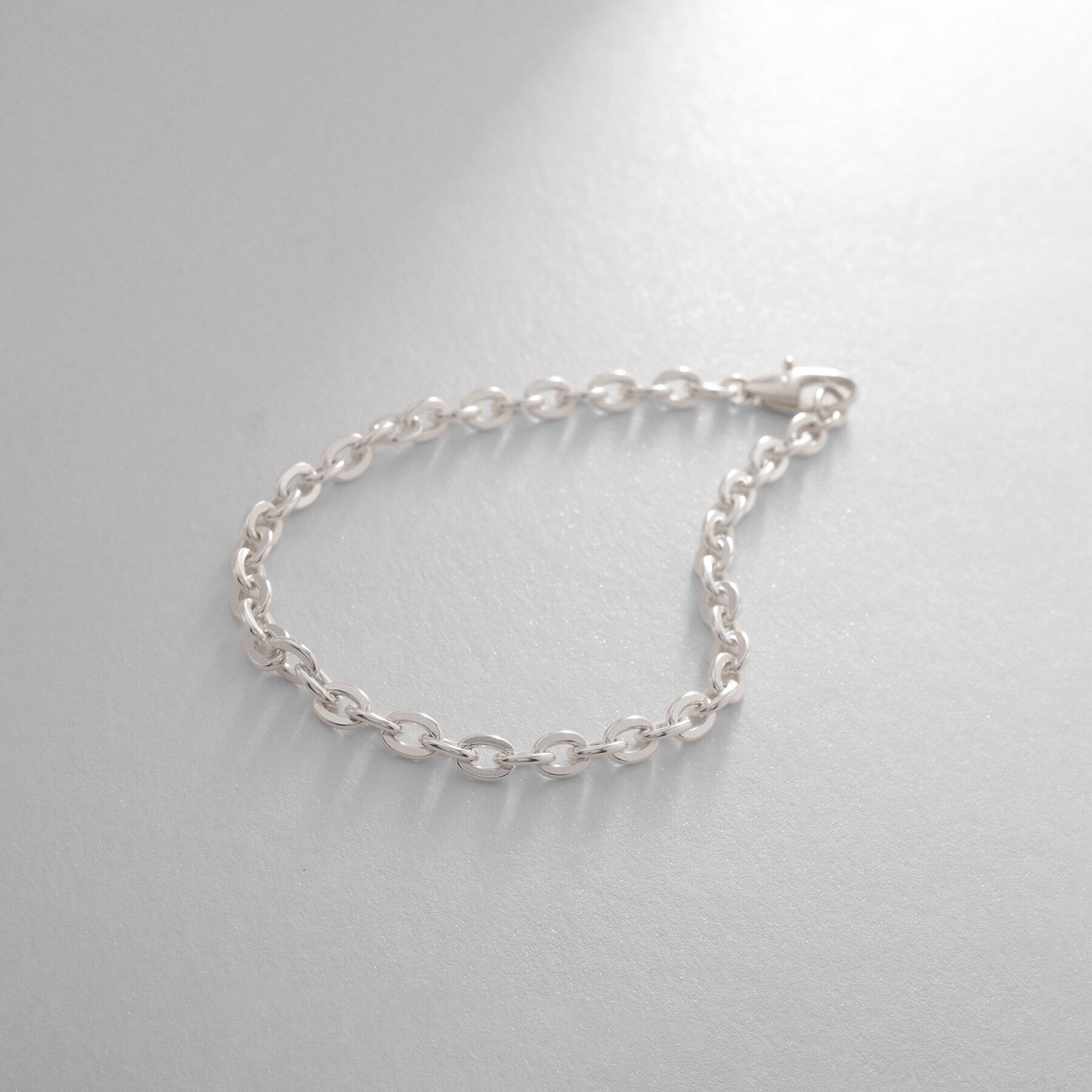 COCOSHNIK ONKITSCH「シルバー デザインチェーン フラットオーバルリンクブレスレット」|ブレスレット・バングル|