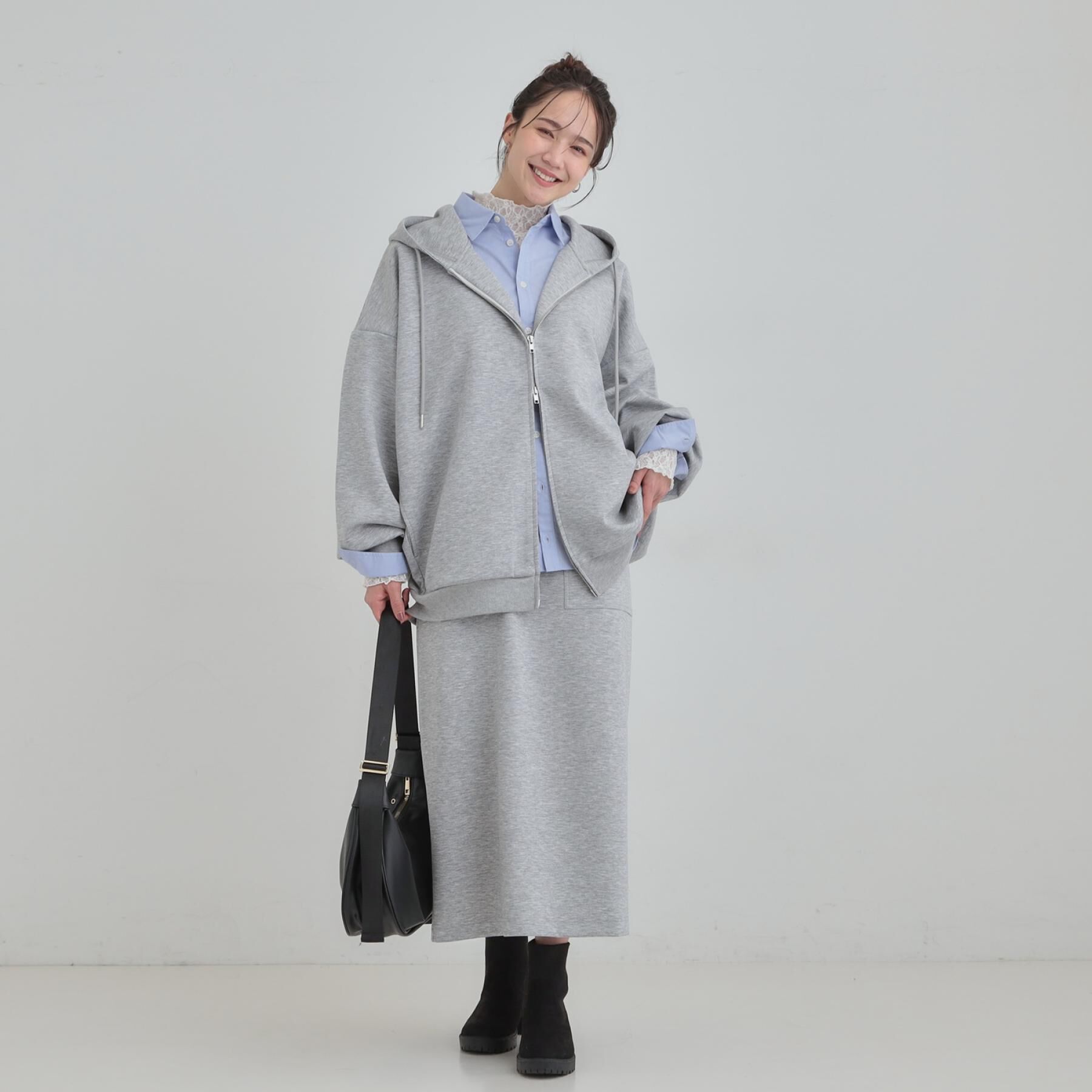 SHOO･LA･RUE「【セットアップ可/S-LL/なめらかタッチ】ベイカーナロースカート」|スカート|