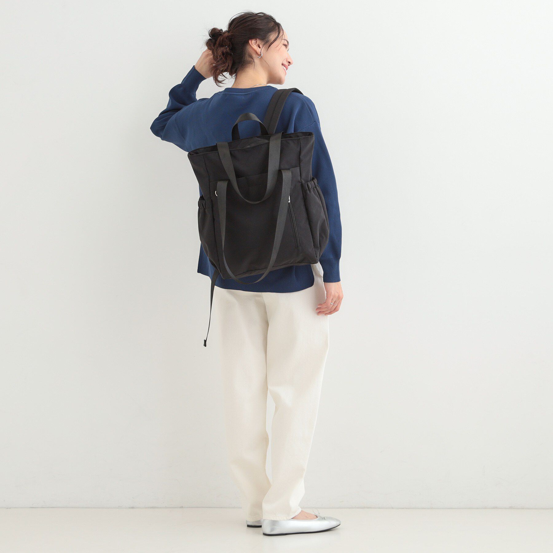 SHOO･LA･RUE「【撥水/2WAY/キャリーオン】トートにもなる スクエアリュック」|リュック|