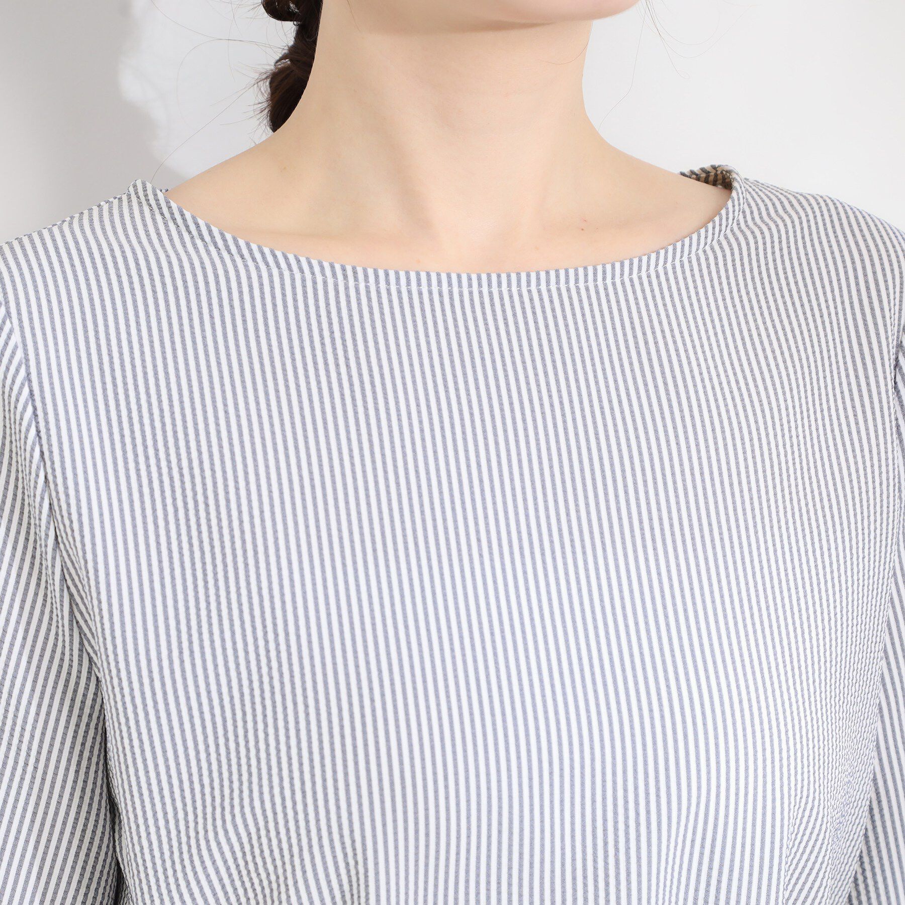 SHOO･LA･RUE「【洗濯機可/UV/3WAY】シルエットが変えられる　サッカーウエストリボンブラウス」|シャツ・ブラウス|