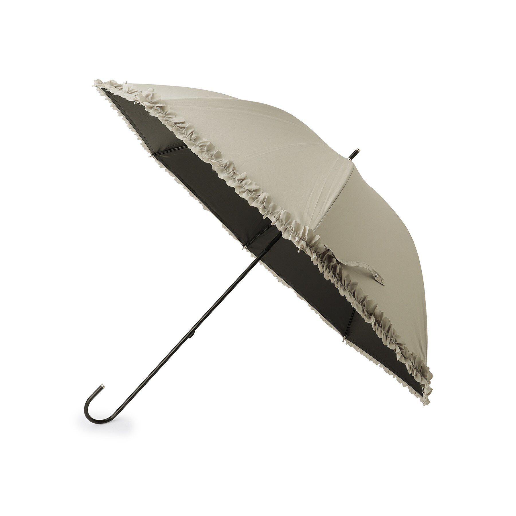 SHOO･LA･RUE「【晴雨兼用】ヒートカットフリル長傘【because】」|傘|グレー(012)